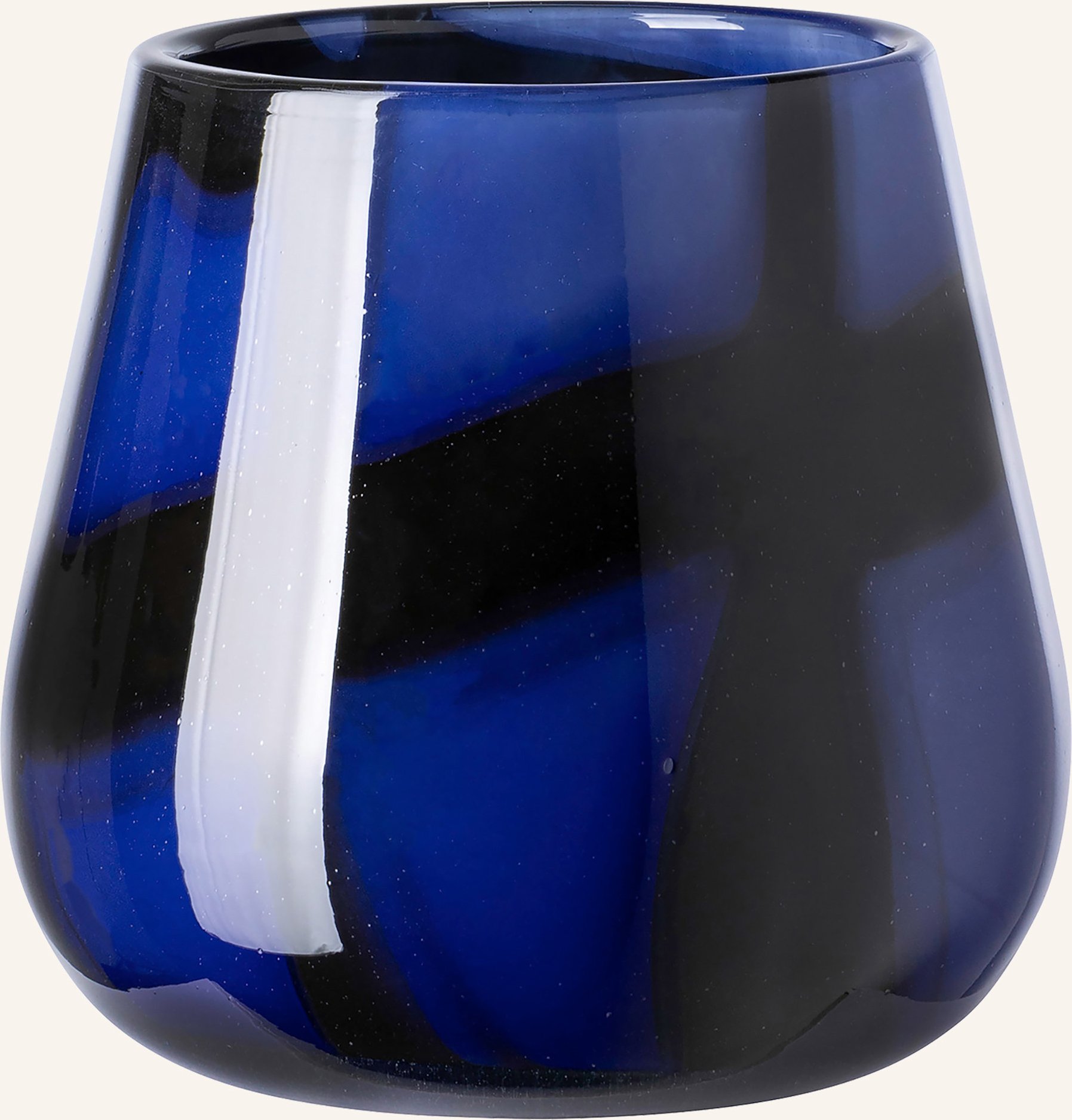 Fink Glasvase, Windlicht Marly blau