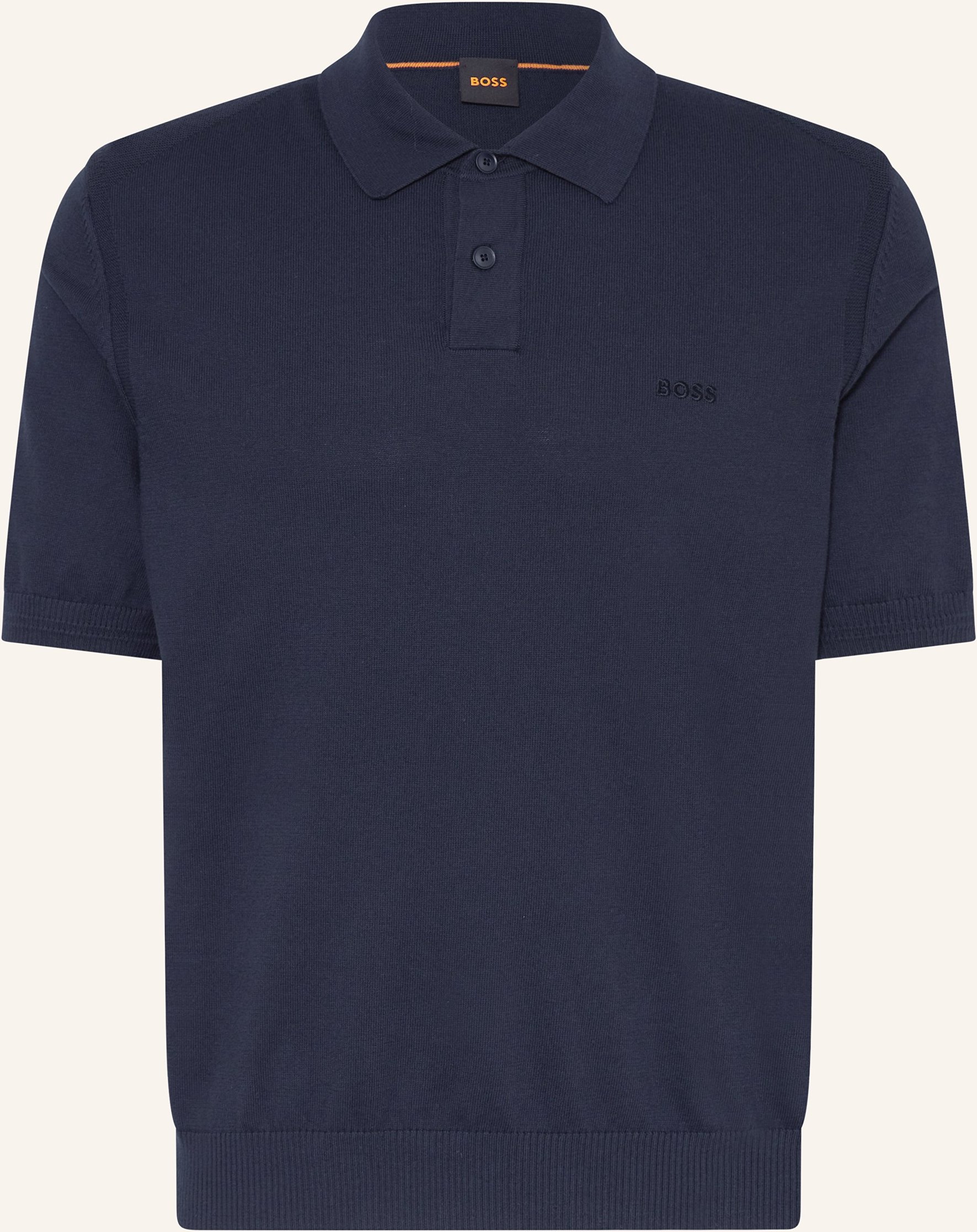 Boss Strick-Poloshirt Asac blau