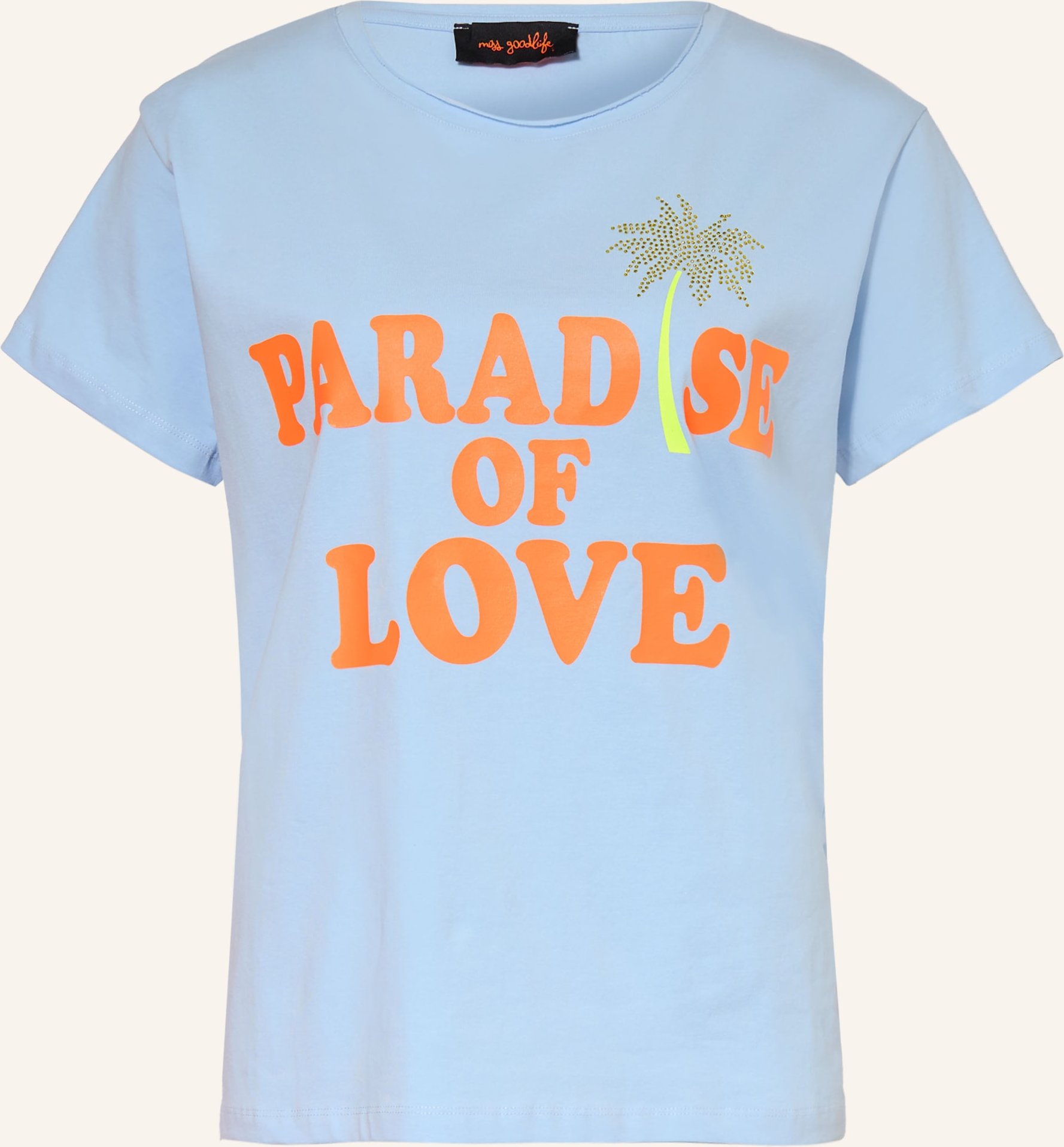 Miss Goodlife T-Shirt Mit Schmucksteinen blau