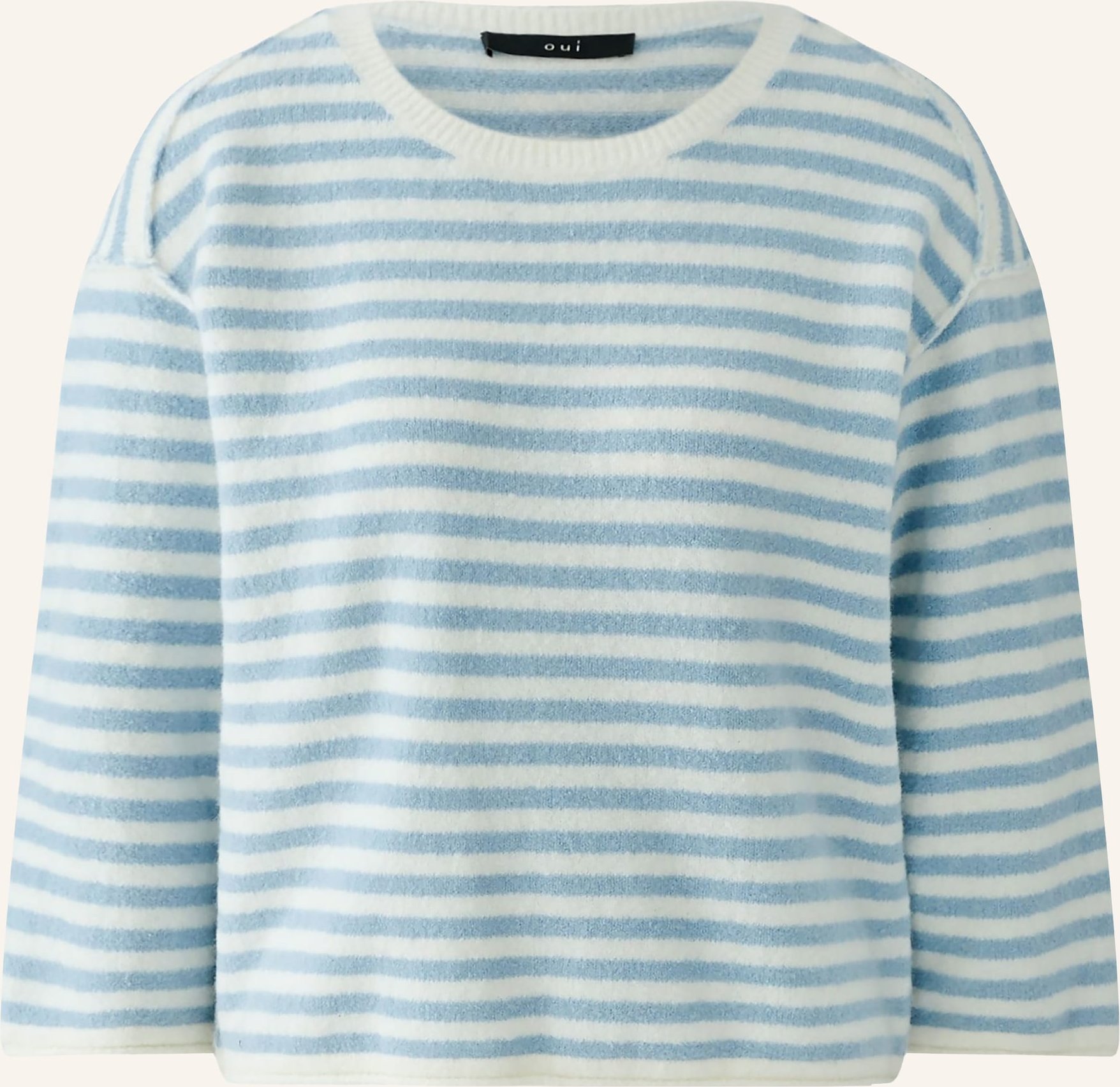 Oui Pullover Mit 3/4-Arm weiss
