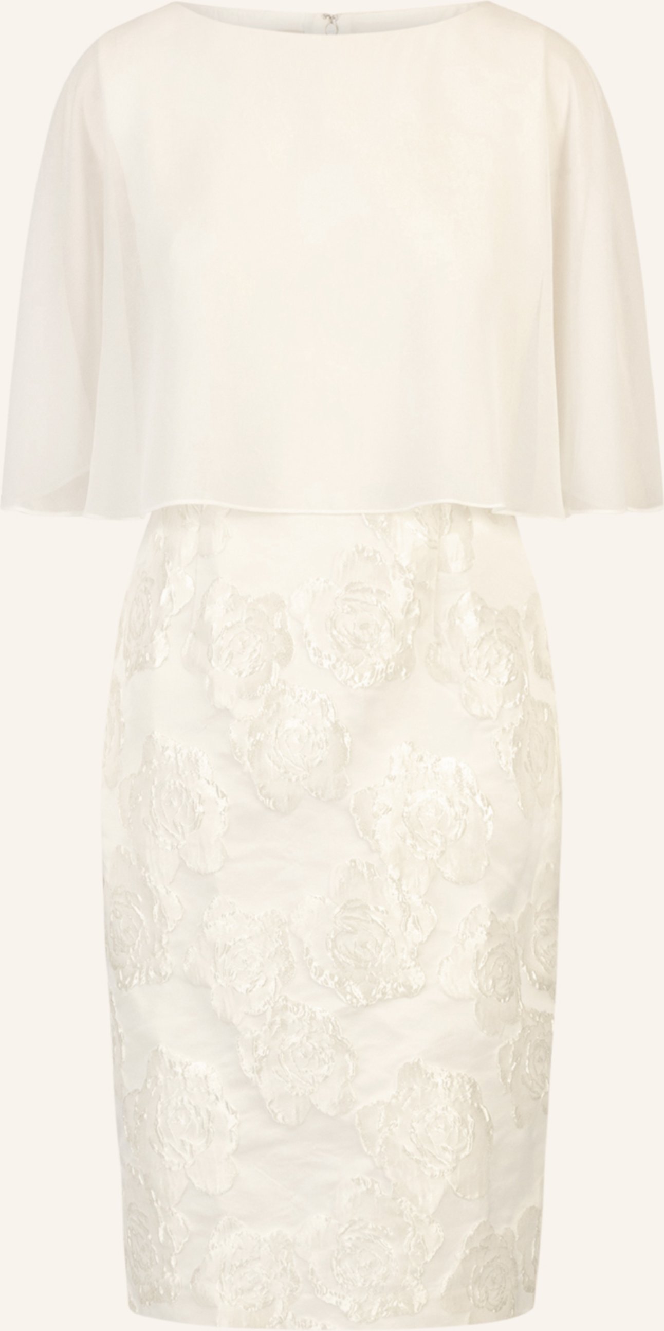 Apart Jacquardkleid Mit Chiffoncape weiss