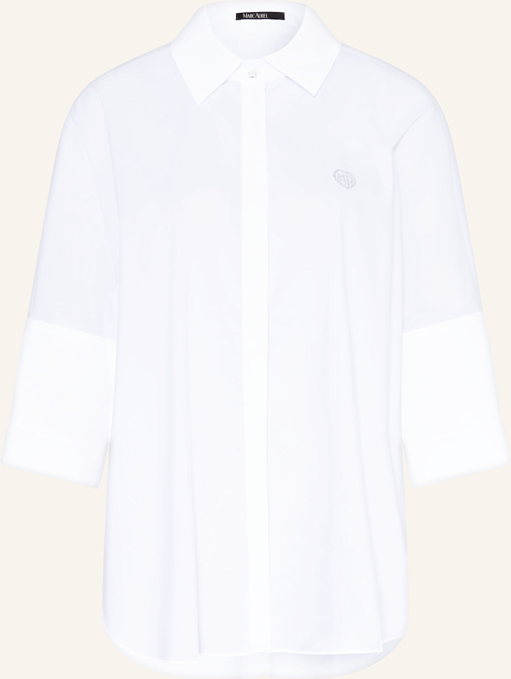 Marc Aurel Oversized-Hemdbluse Mit 3/4-Arm weiss