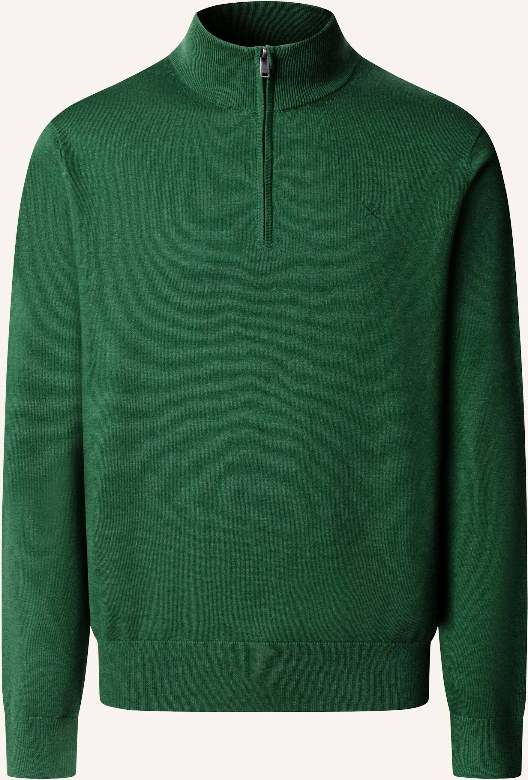 Hackett London Pullover Cotton Silk Hzip gruen