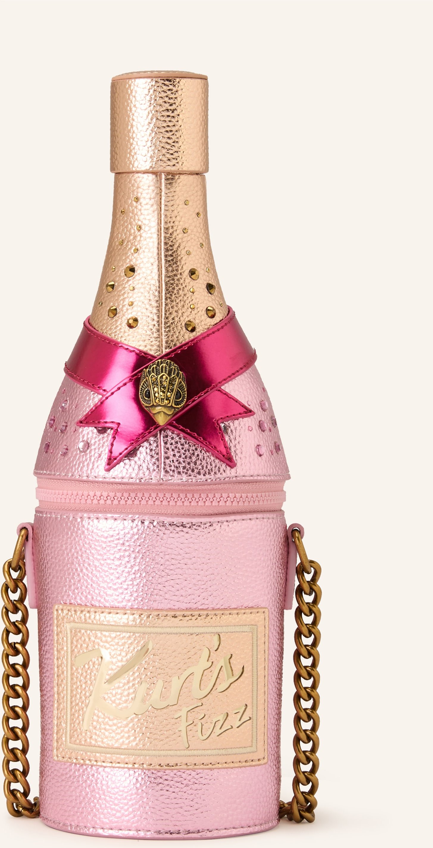 Kurt Geiger Umhängetasche Champanger Bottle Mit Schmucksteinen rosa