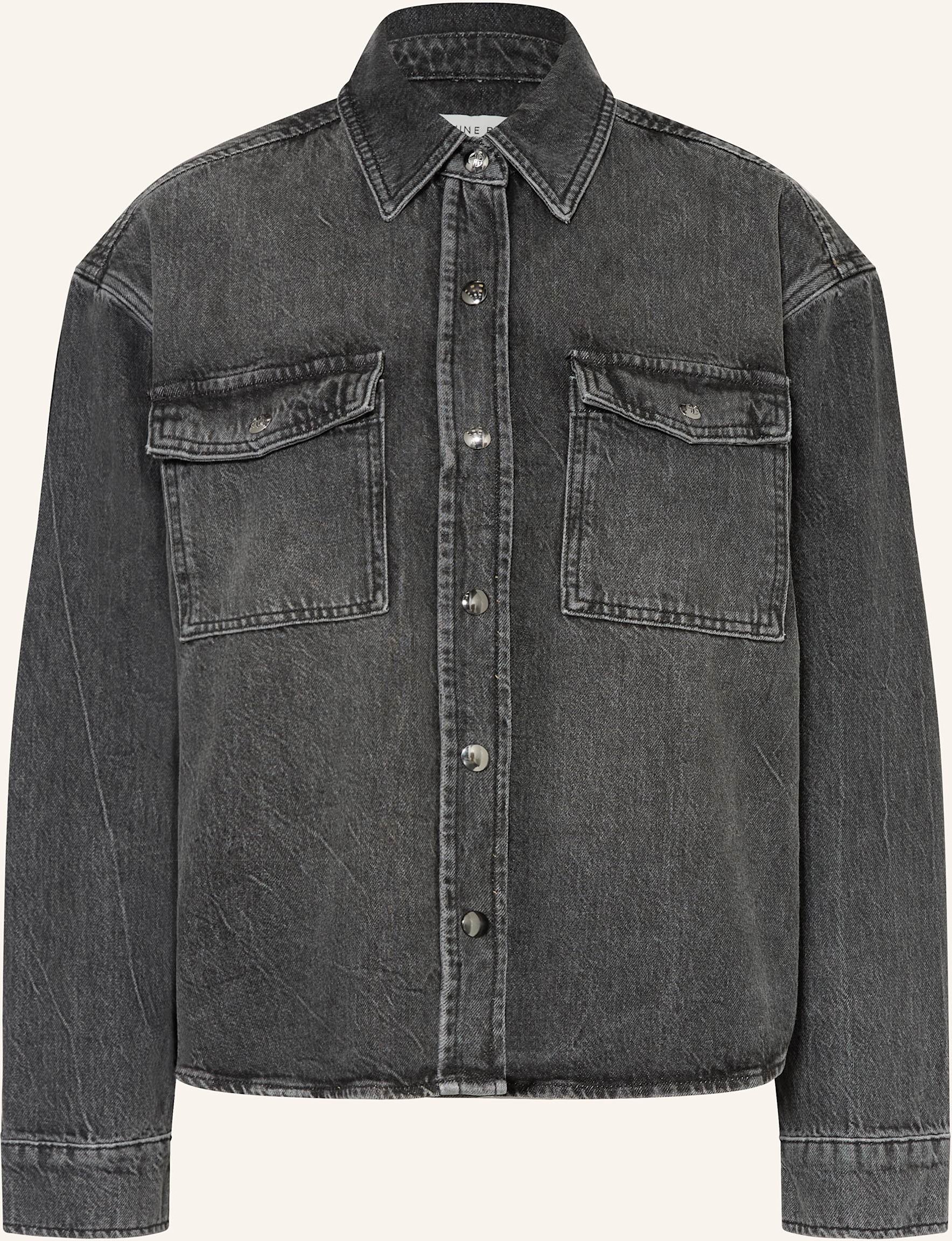 Thumbnail - Anine Bing Jeansbluse Paxton grau