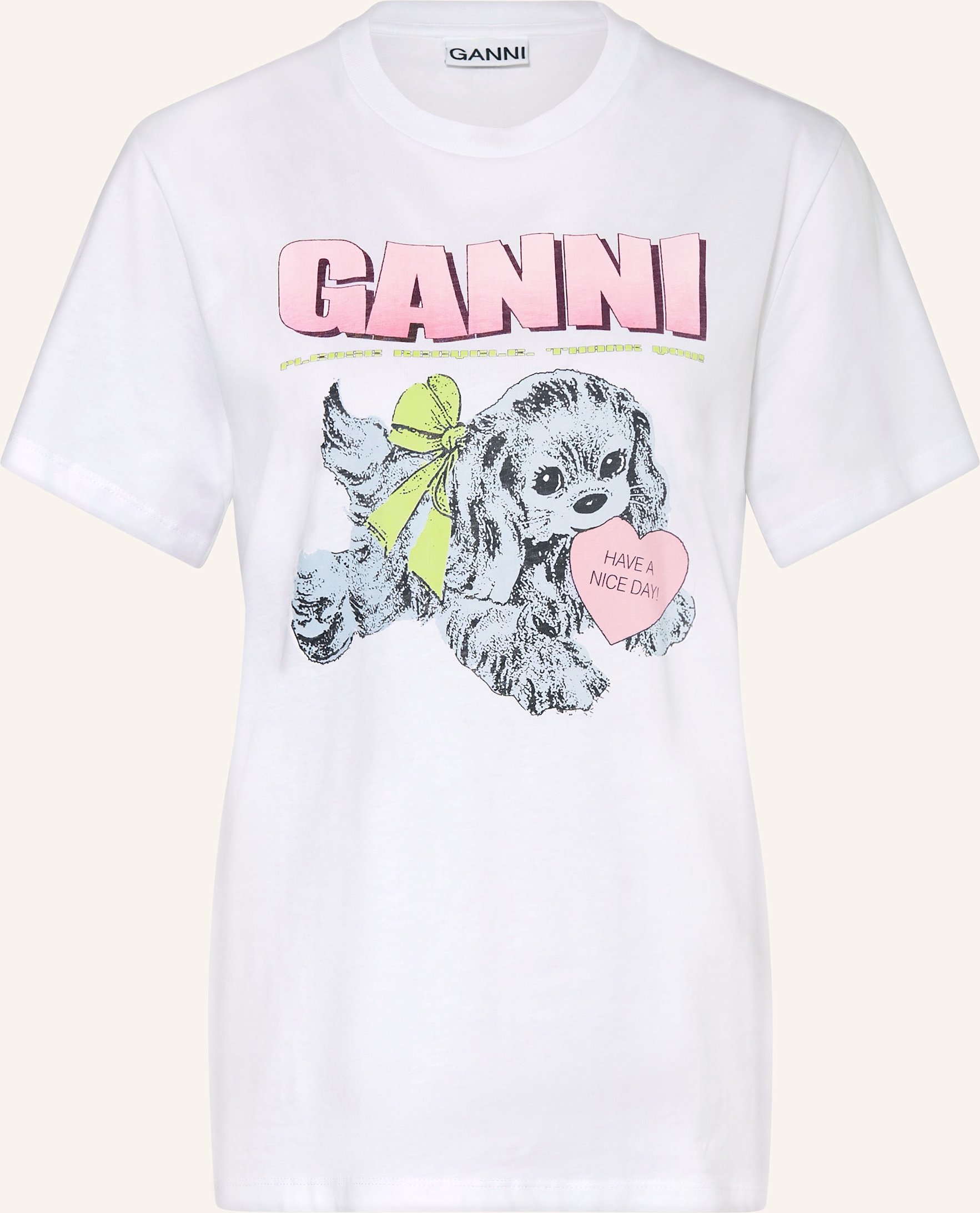 Thumbnail - Ganni T-Shirt weiss