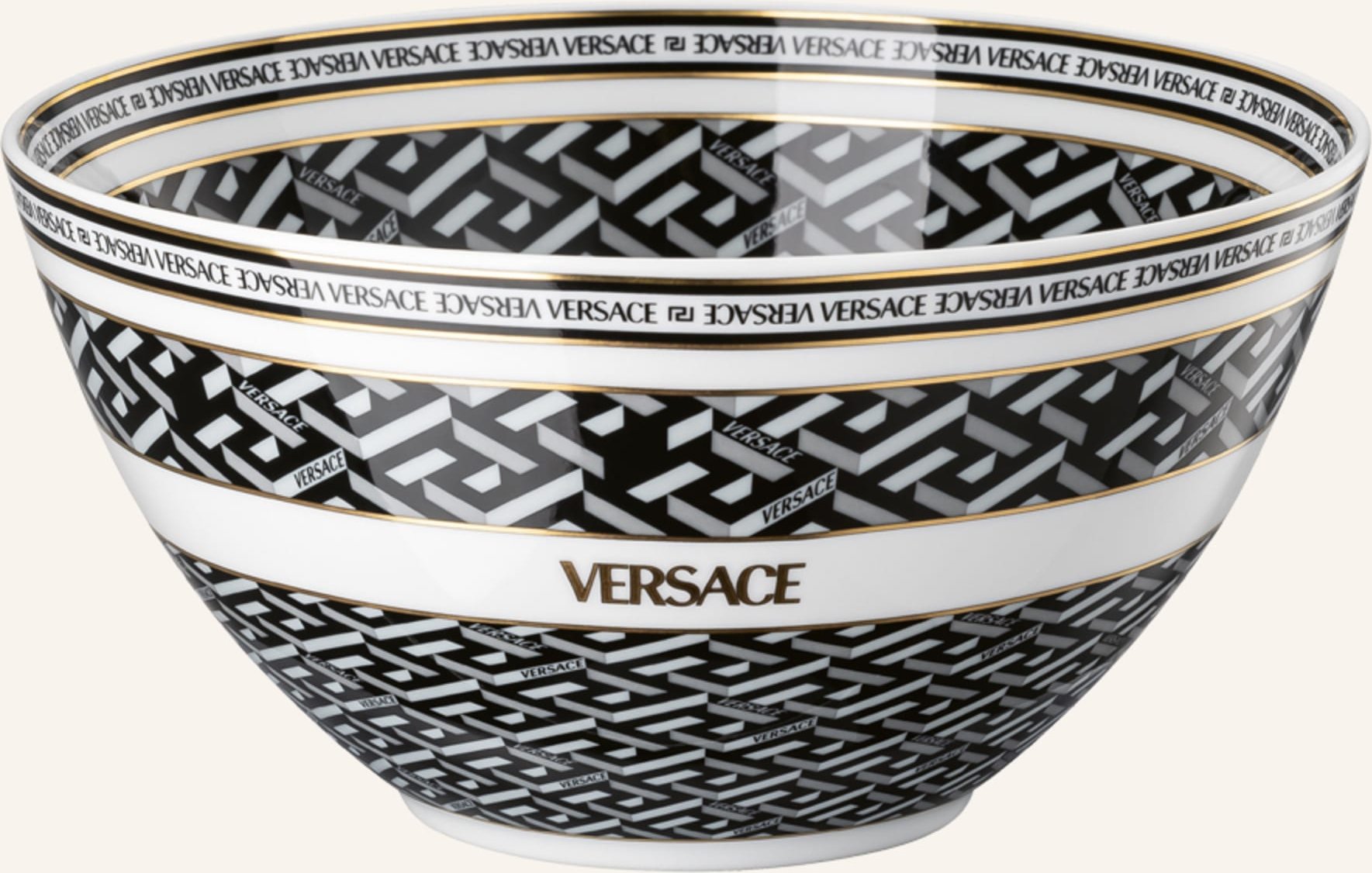 Rosenthal Meets Versace Bowl La Greca Signature Black gold