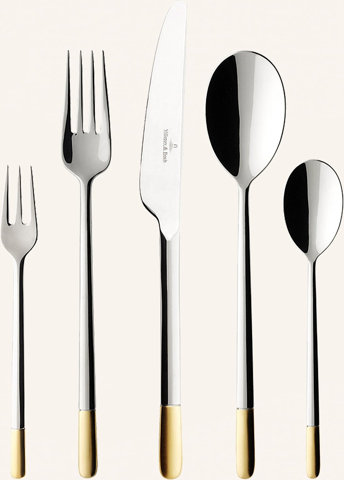 Villeroy & Boch Tafelbesteck 30tlg. Ella Teilvergoldet silber