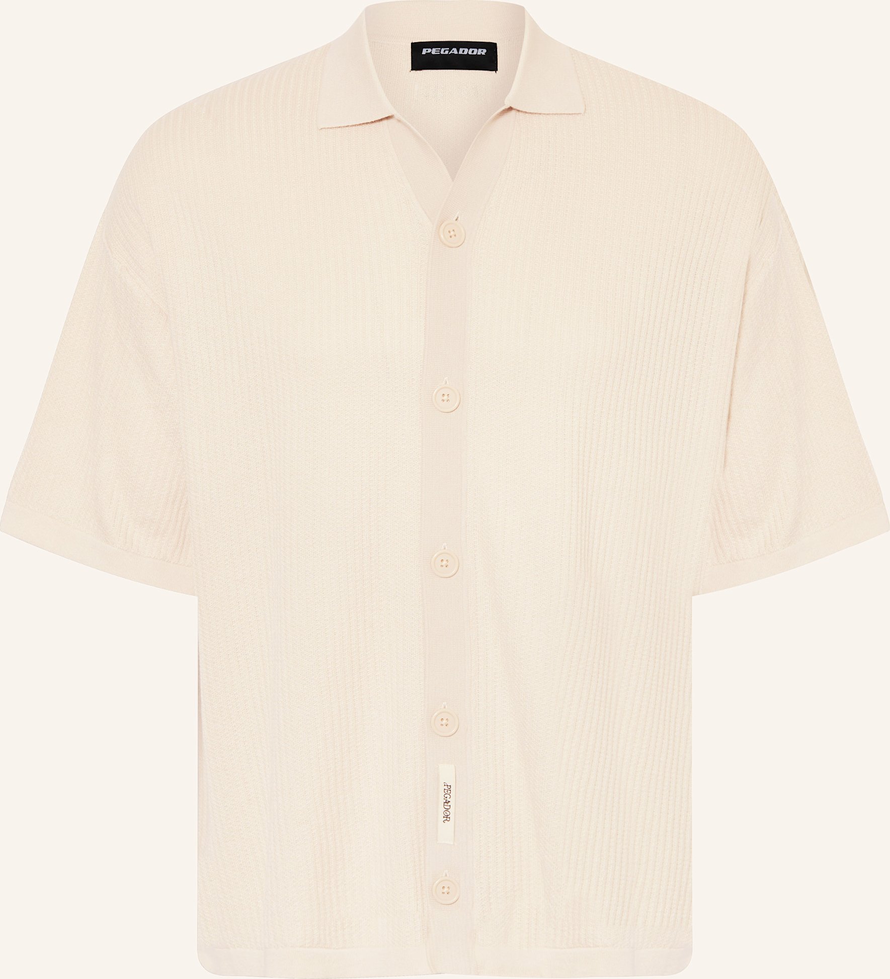 Pegador Strickhemd Campbell Comfort Fit weiss