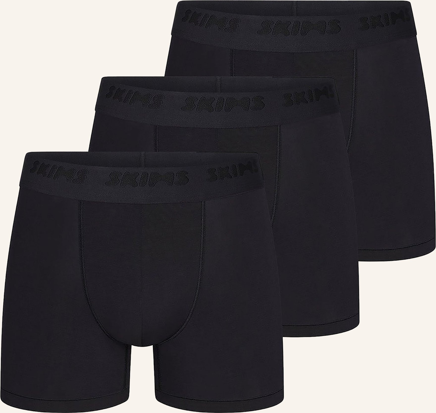 Skims 3er-Pack Boxershorts Skims Stretch schwarz