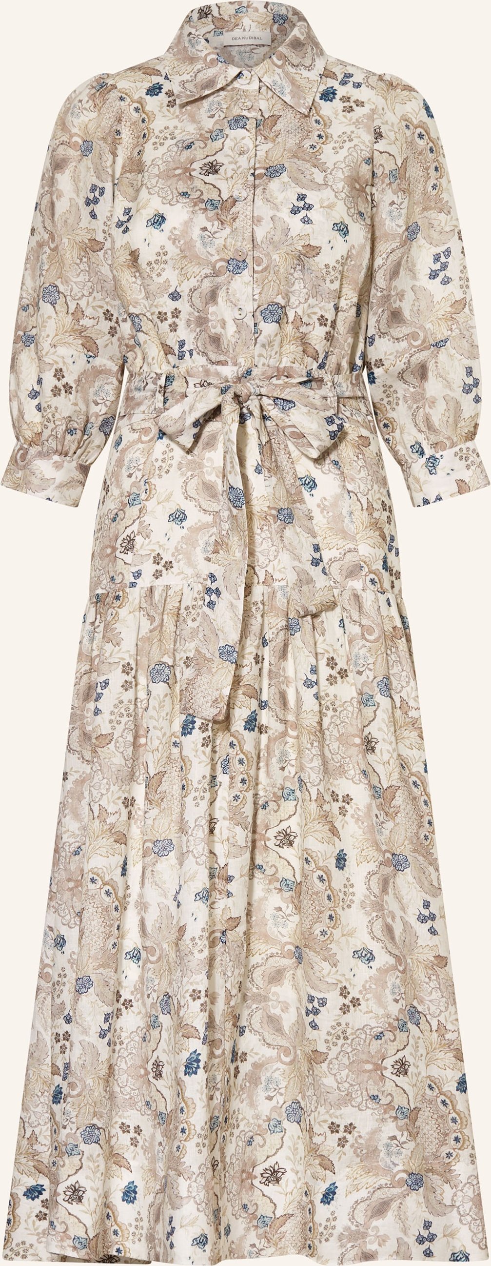 Dea Kudibal Hemdblusenkleid Palmadea Aus Leinen Mit 3/4-Arm beige
