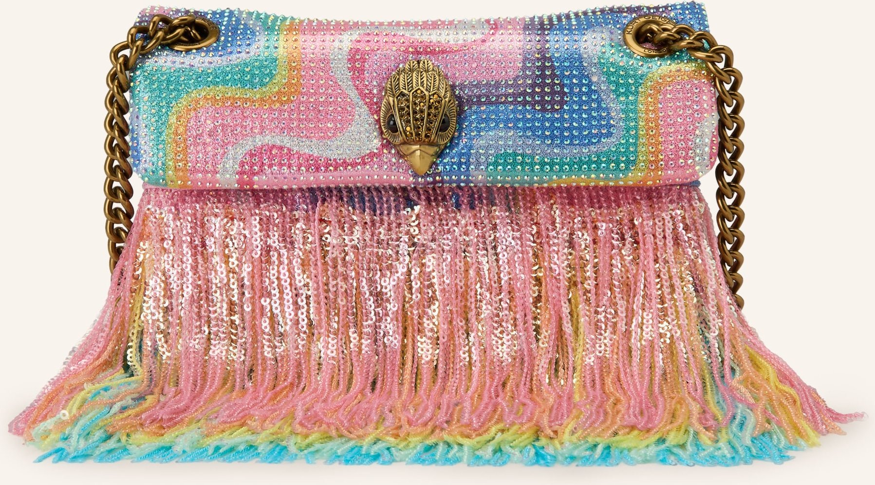 Kurt Geiger Umhängetasche Kensington Mini Mit Schmucksteinen orange