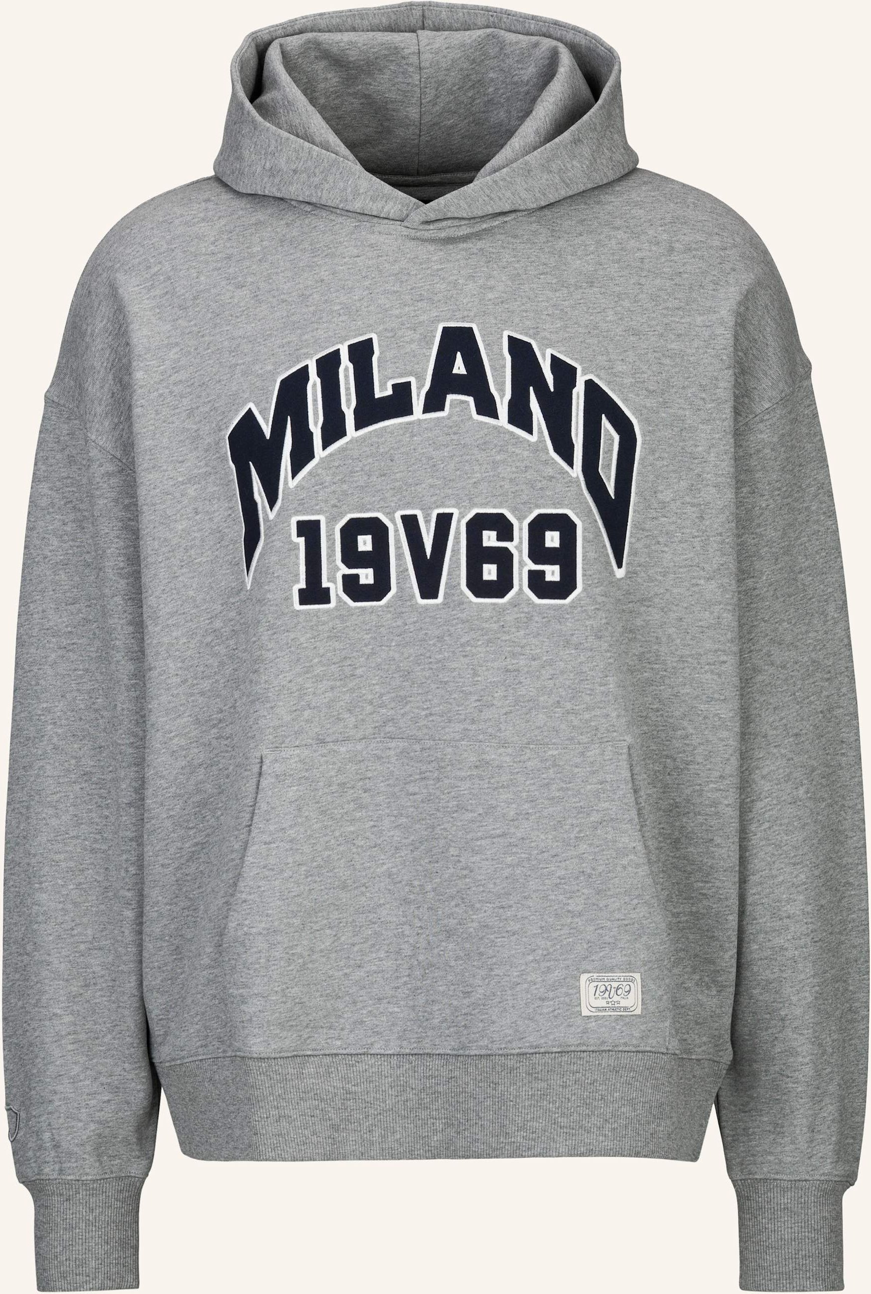 19V69 Italia Oversized Hoodie Quentino College grau