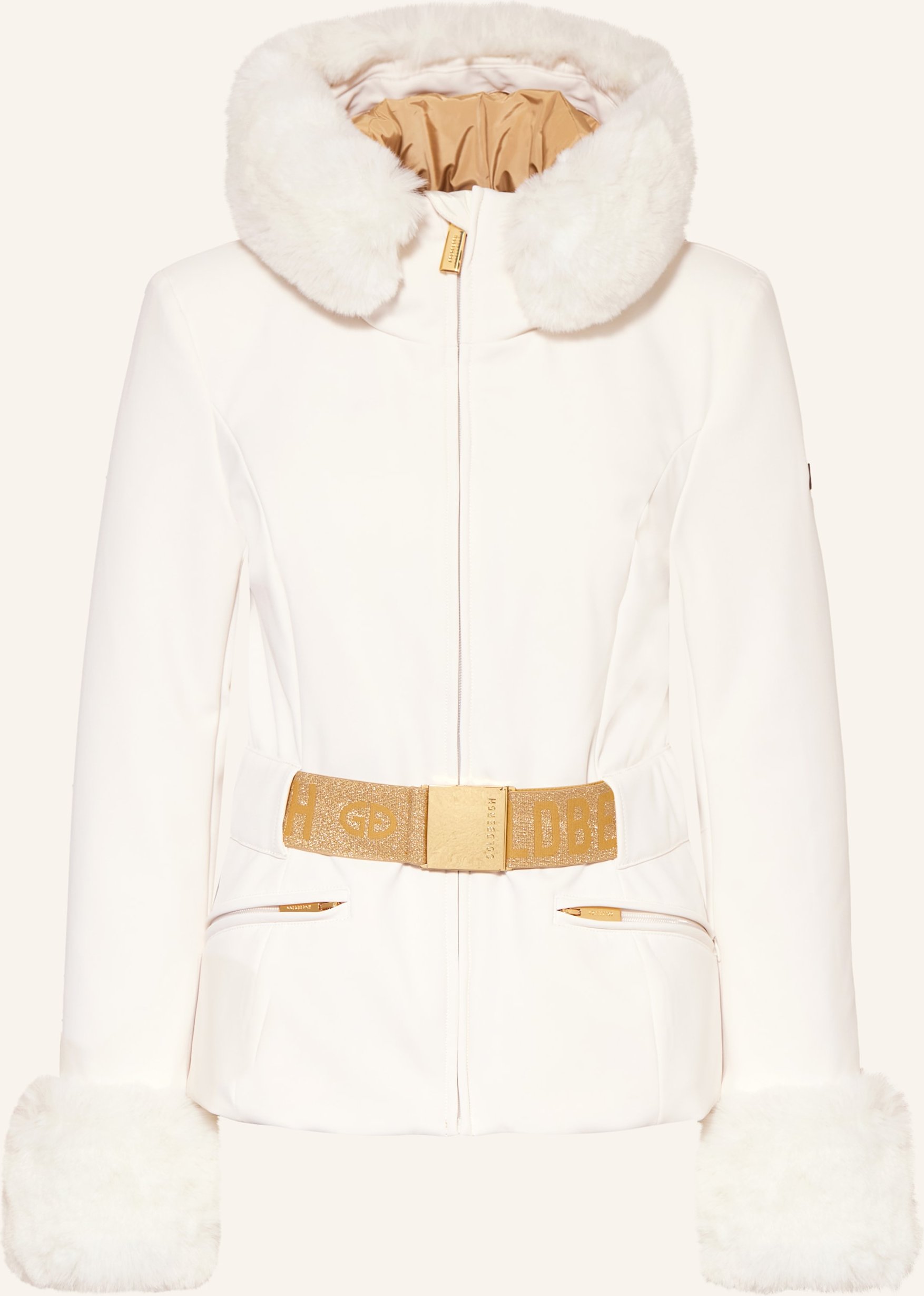 Goldbergh Daunen-Skijacke Prezioso Mit Abnehmbarem Kunstfell weiss