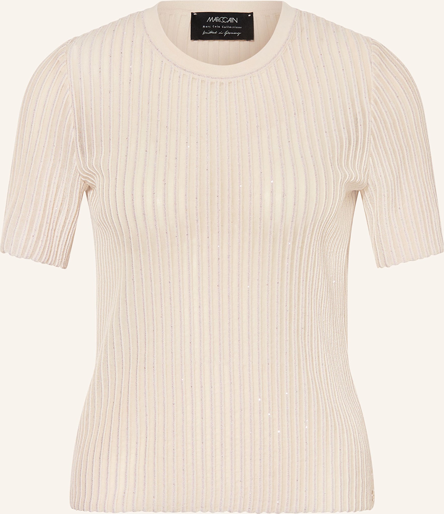 Thumbnail - Marc Cain Strickshirt Mit Pailletten beige