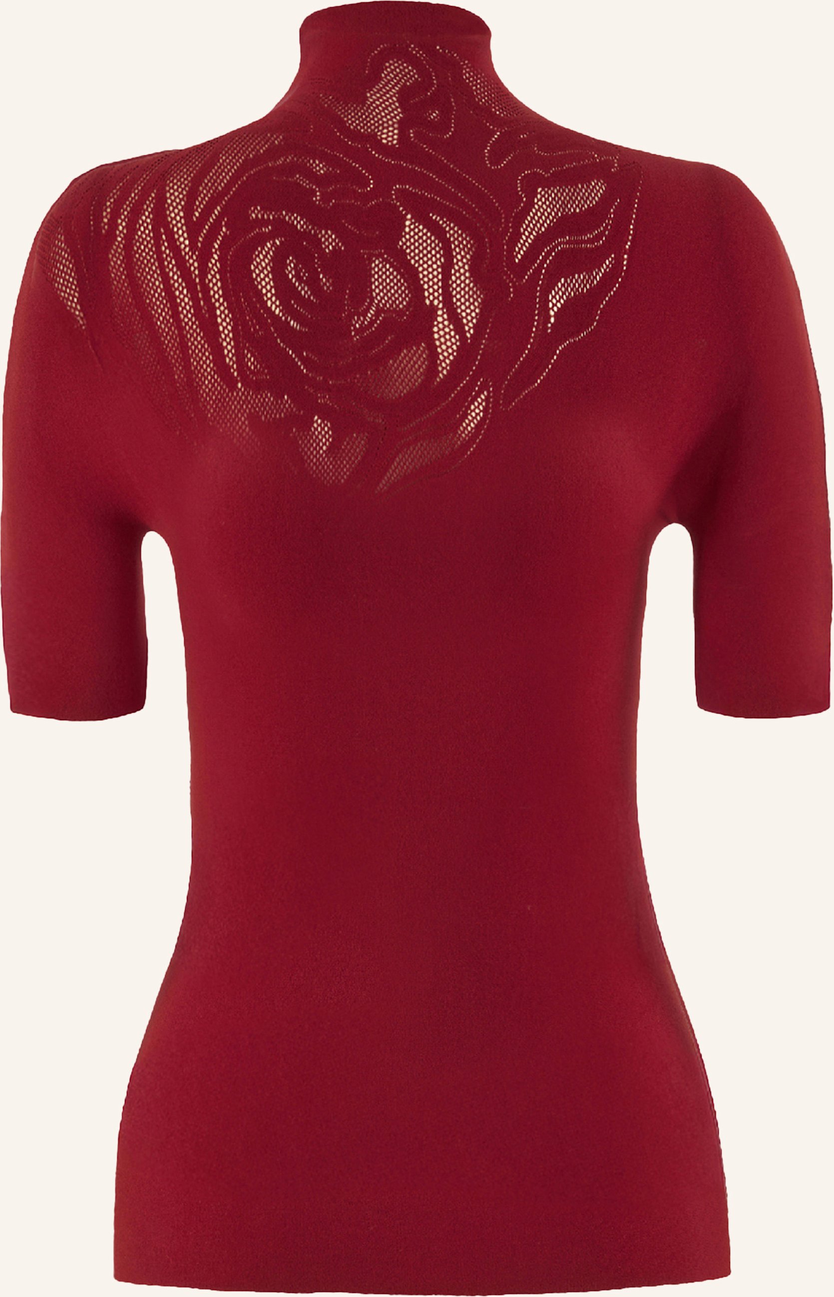 Wolford T-Shirt Rose Net Top Short Sleeves rot