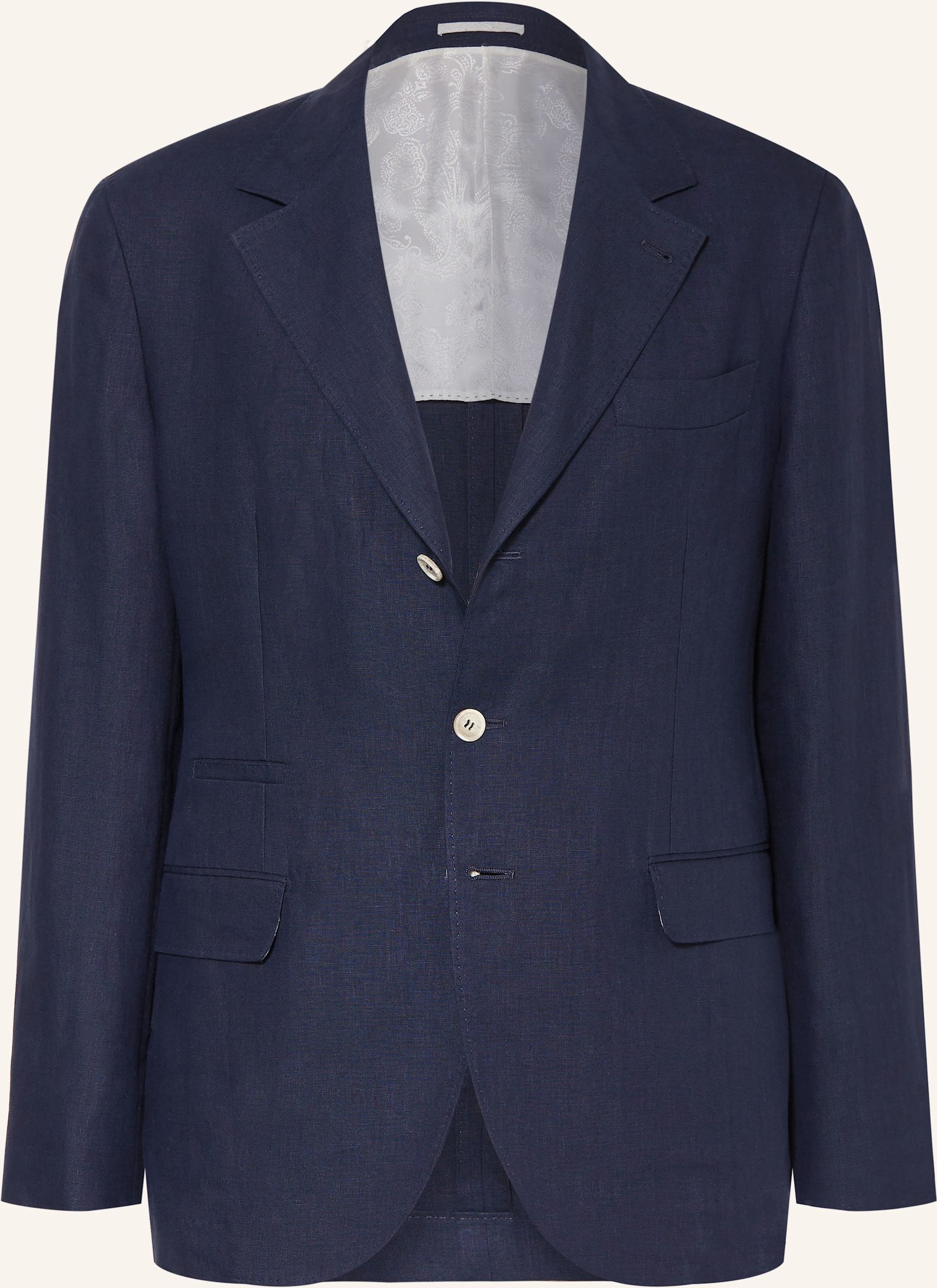 Brunello Cucinelli Leinen-Sakko Leisure Fit blau
