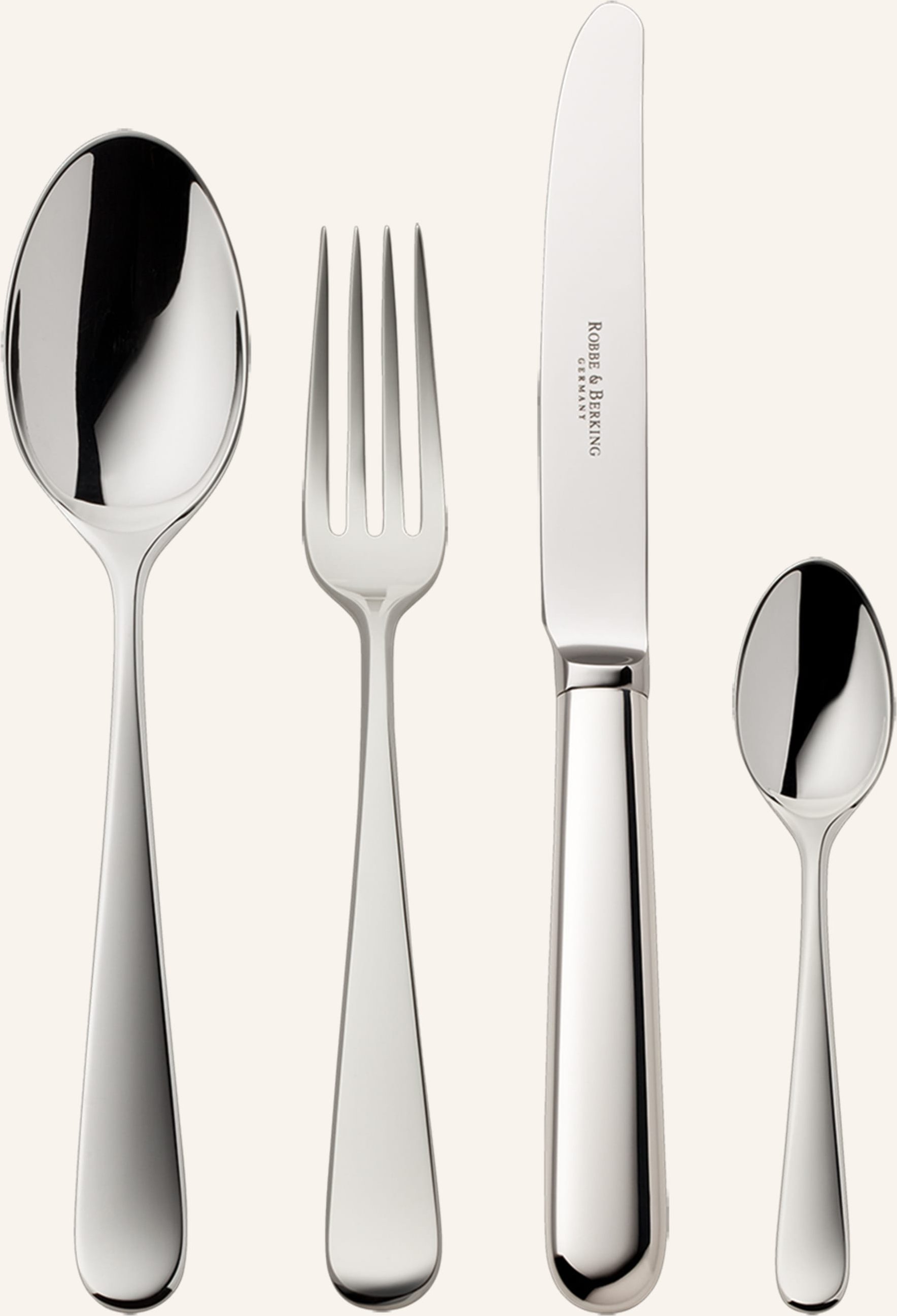 Robbe & Berking 4-Tlg. Besteckset Dante (150g Versilbert) silber