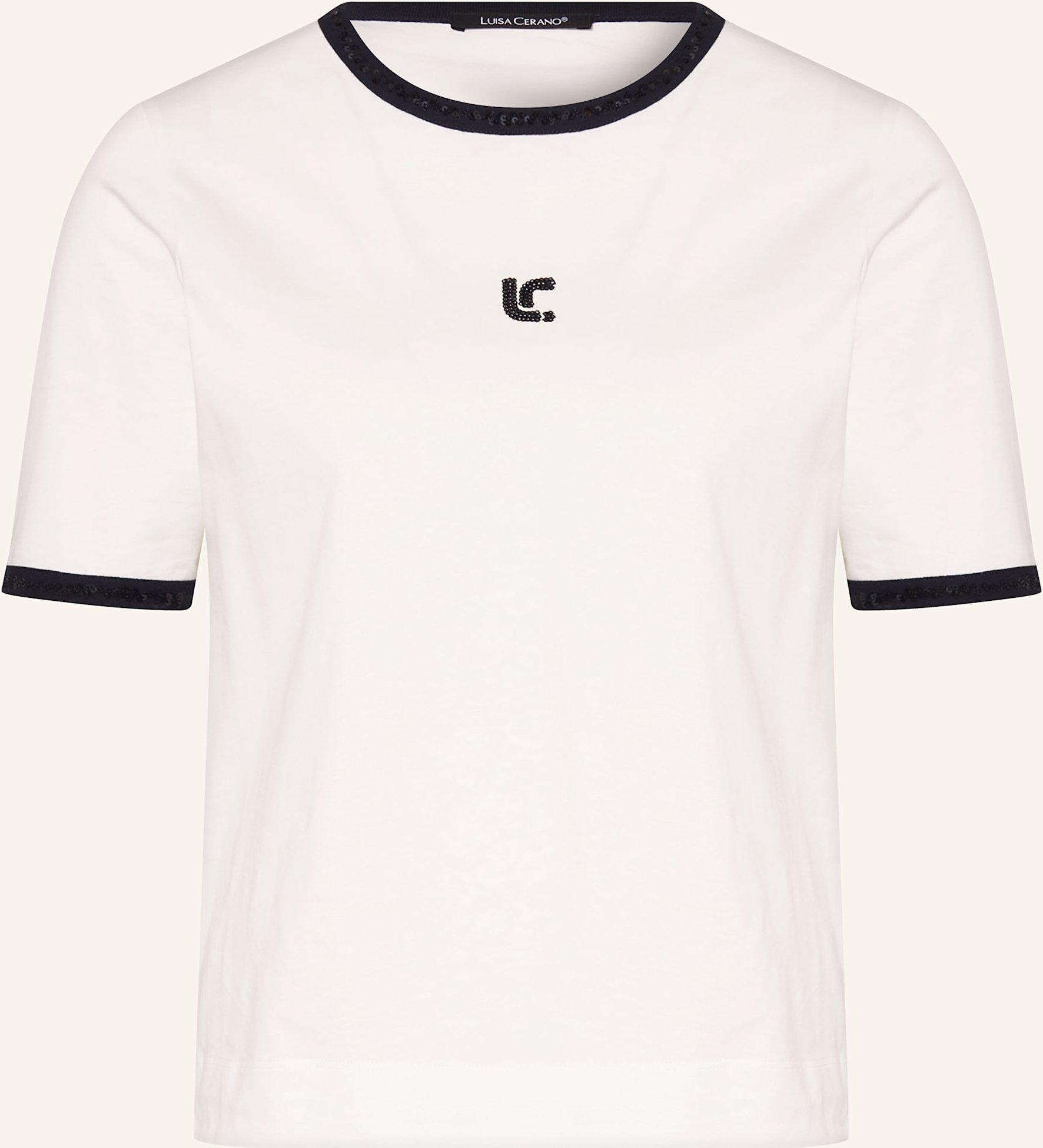 Luisa Cerano T-Shirt Mit Pailletten weiss