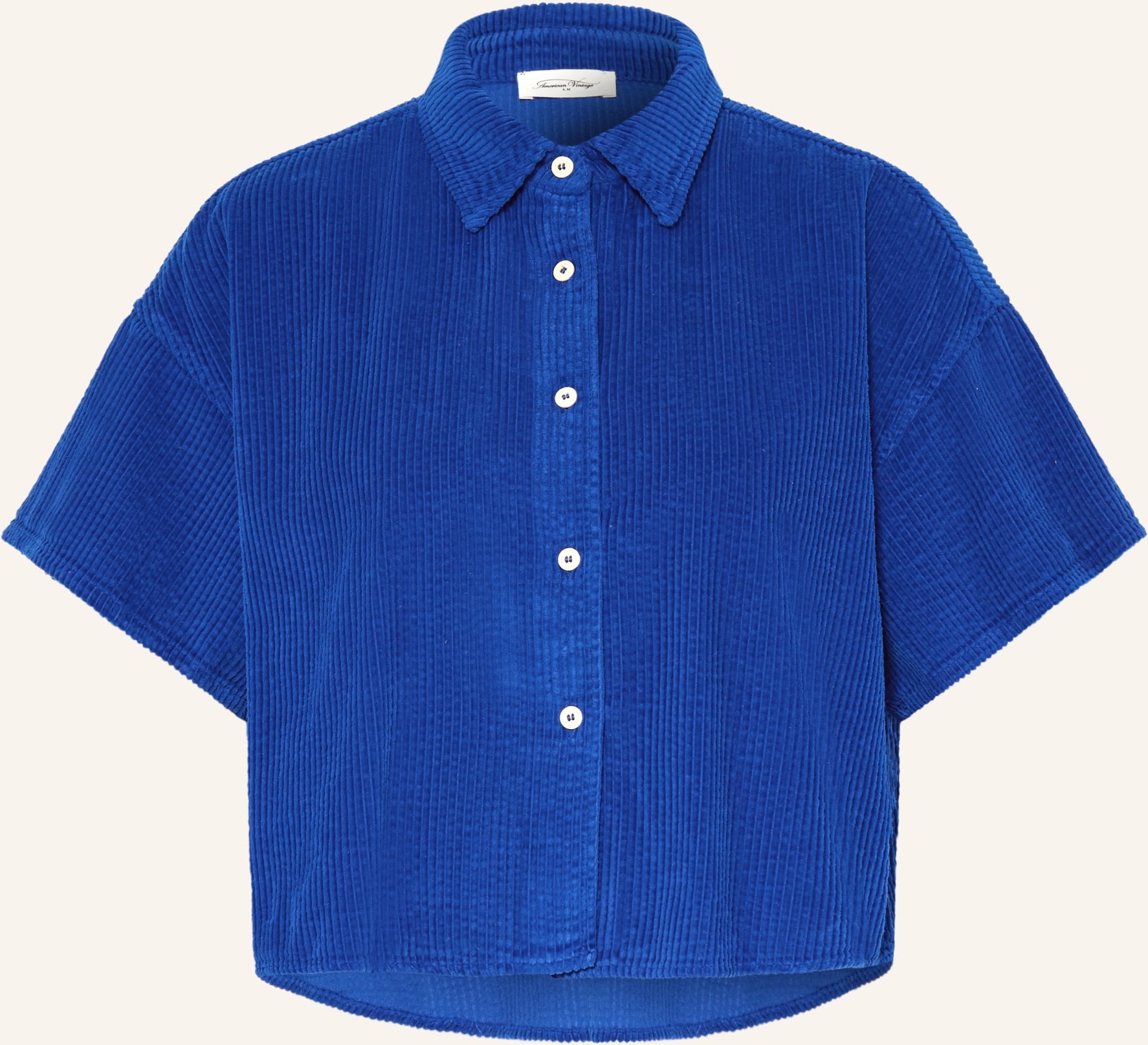 American Vintage Hemdbluse Padow Aus Cord blau