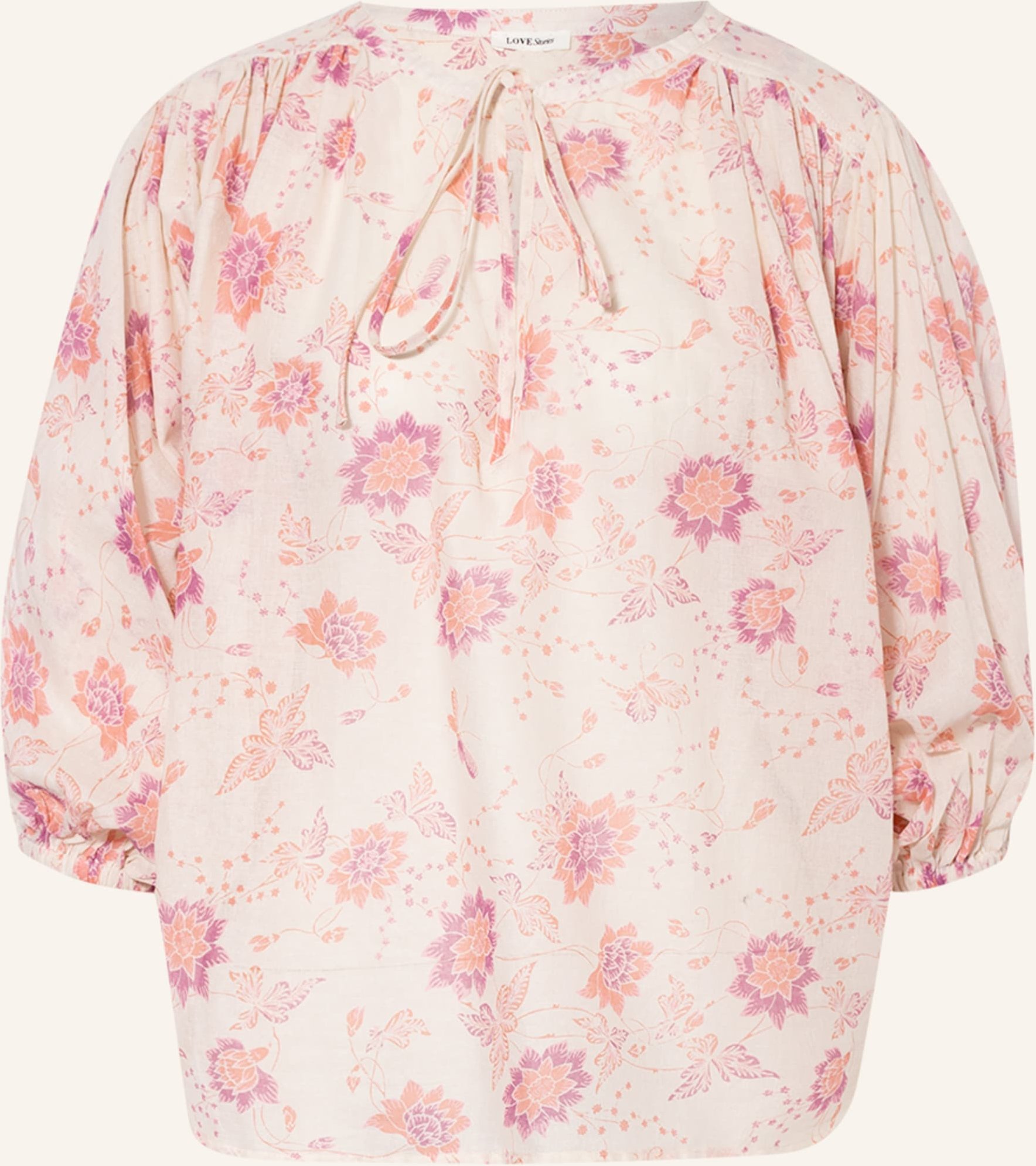 Love Stories Lounge-Shirt Merci Mit 3/4-Arm weiss