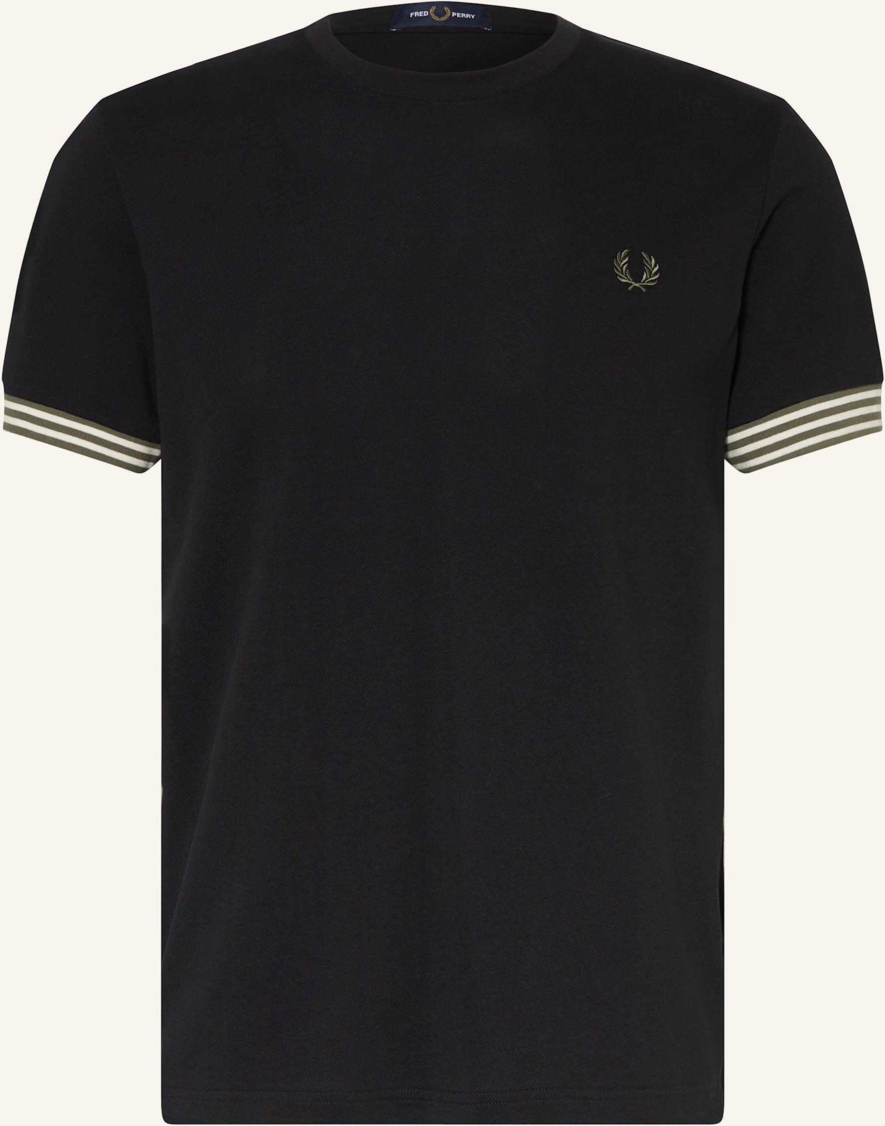 Fred Perry T-Shirt Aus Piqué schwarz