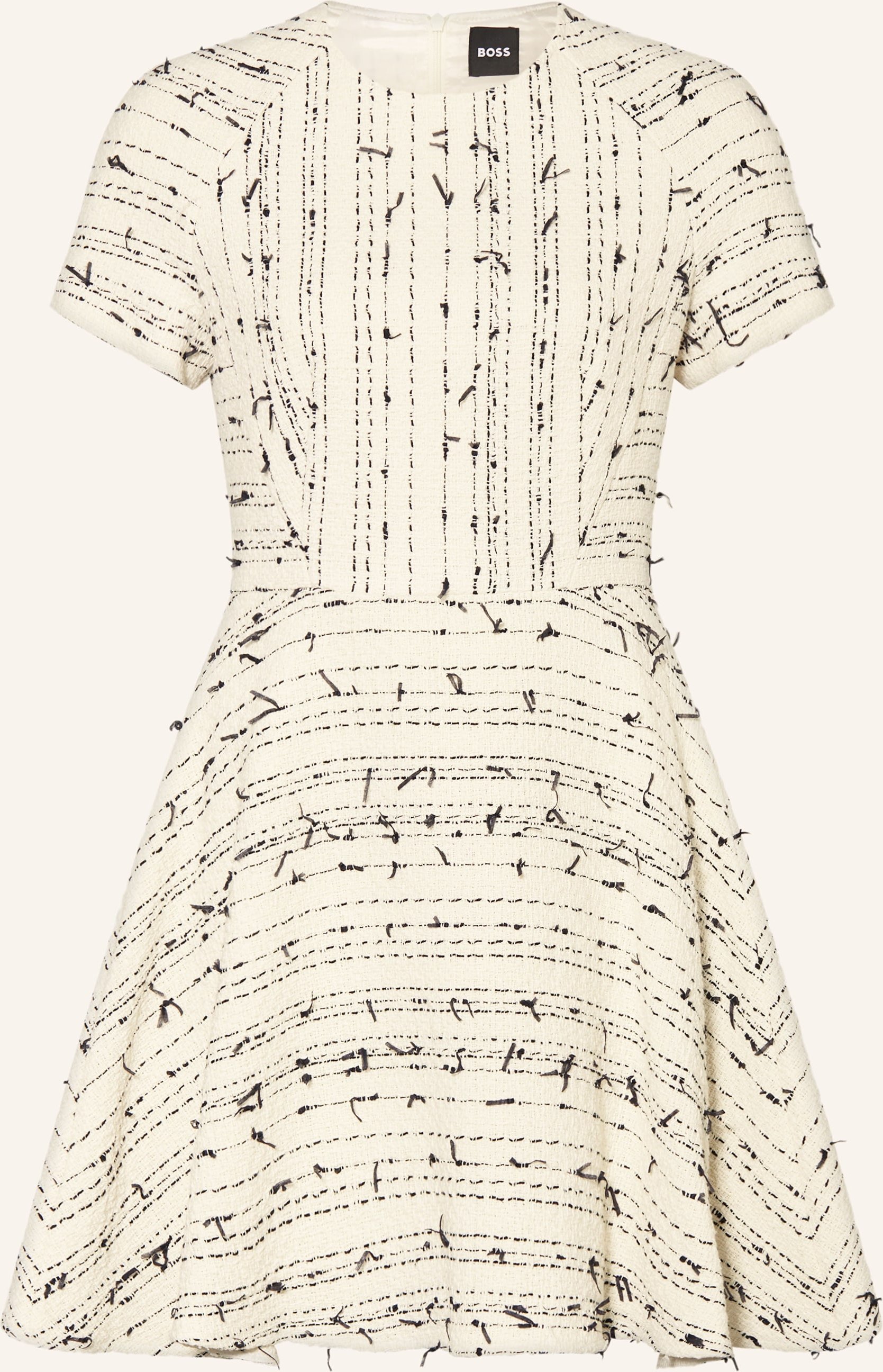 Boss Bouclé-Kleid Datarni weiss