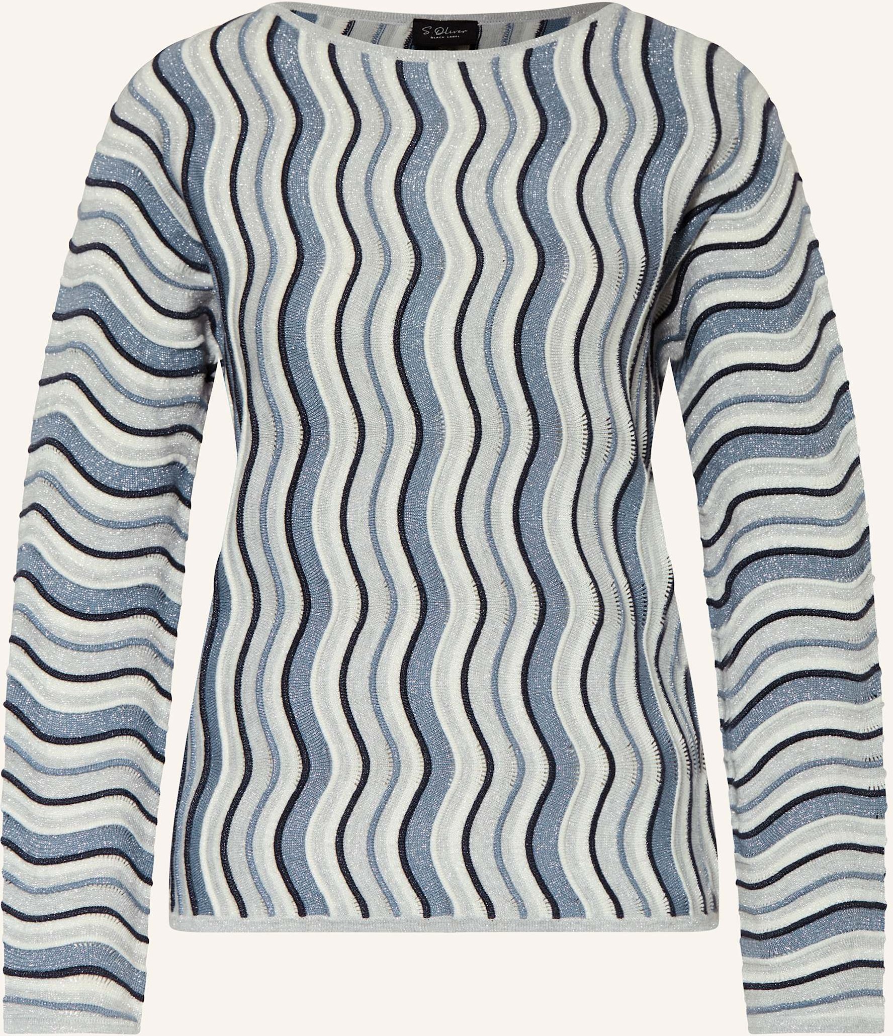 S.Oliver Black Label Pullover Mit Glitzergarn blau