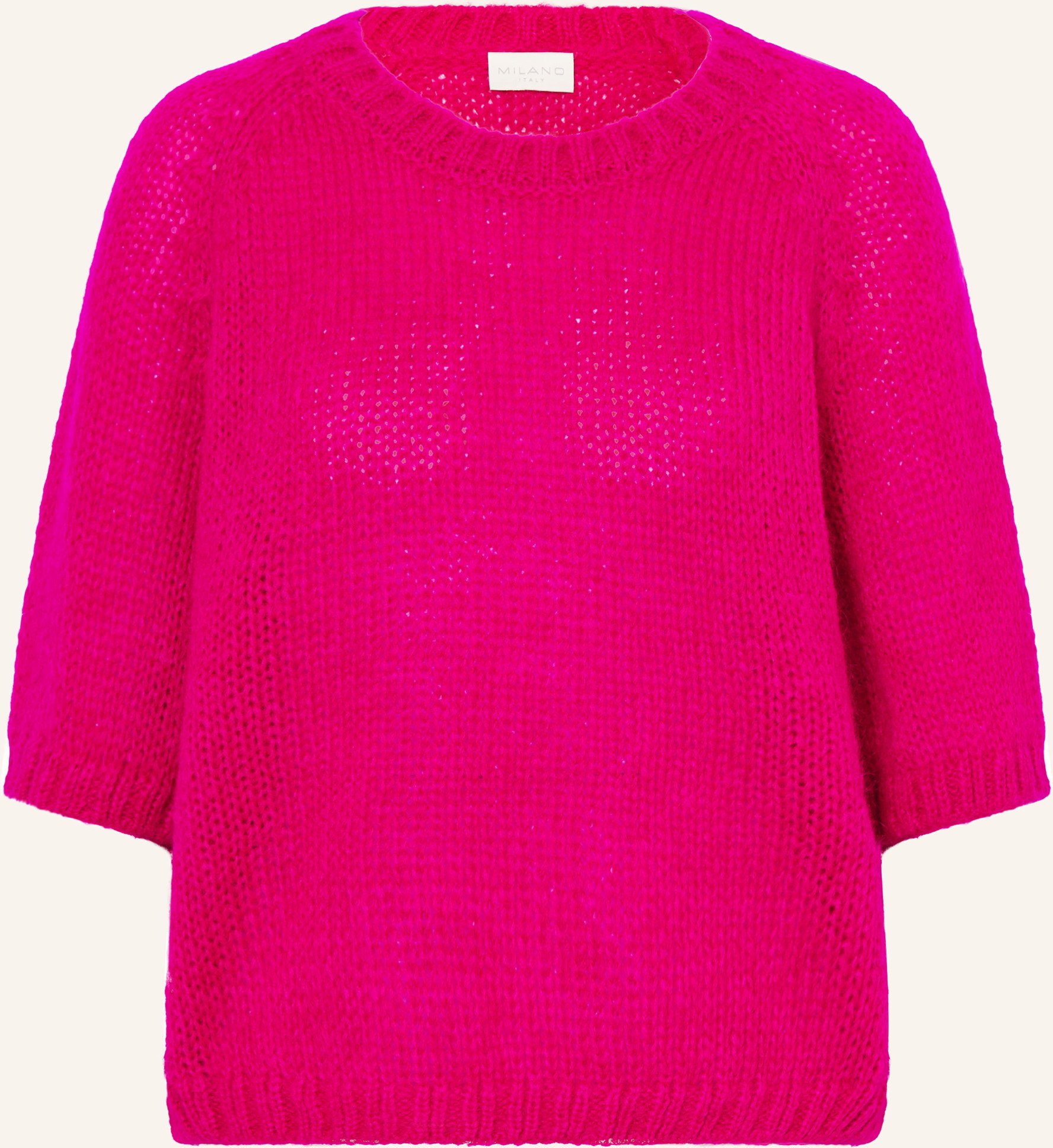 Milano Italy Pullover Mit Mohair Und 3/4-Arm pink