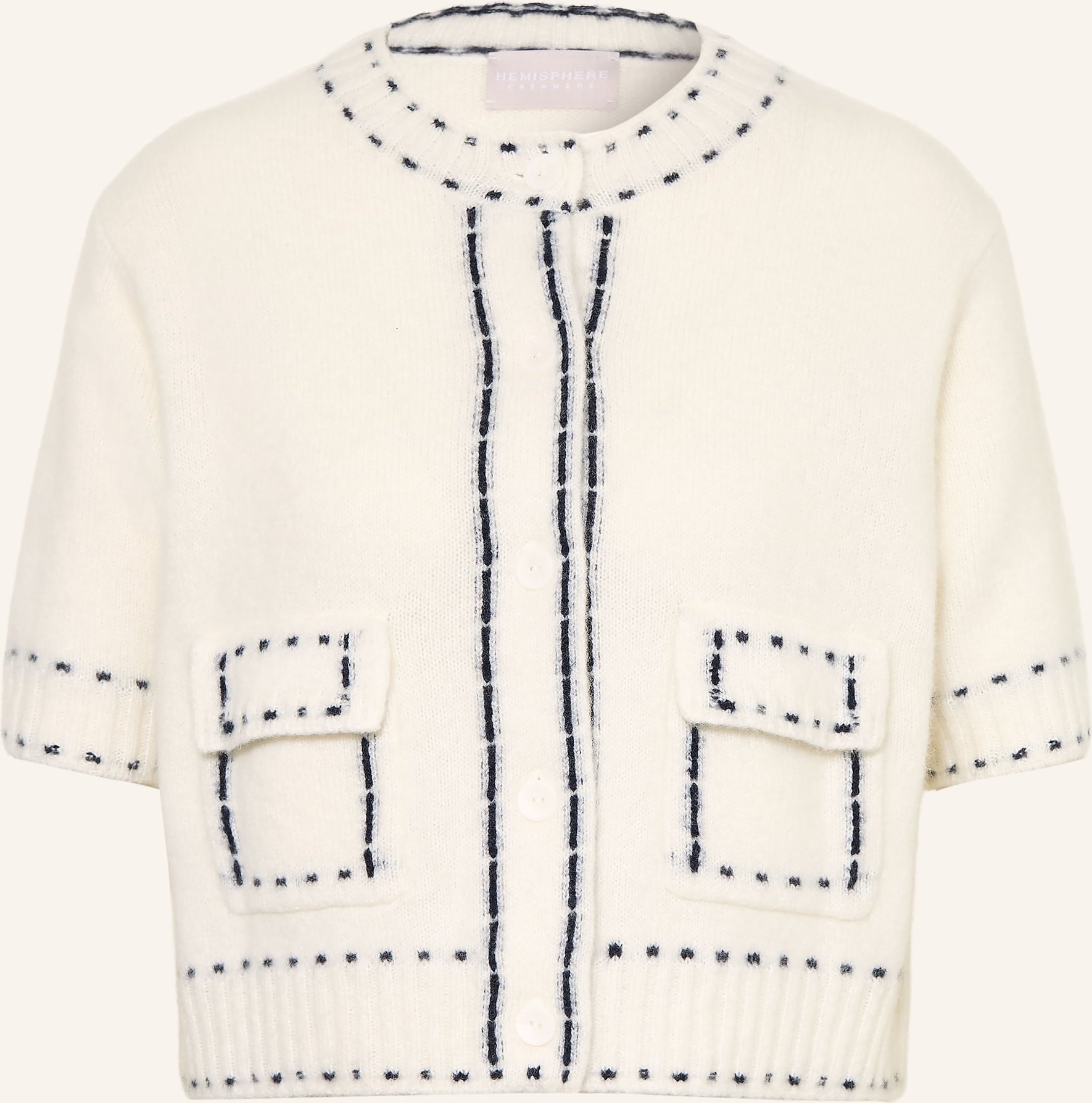 Hemisphere Strickjacke Mit Cashmere weiss