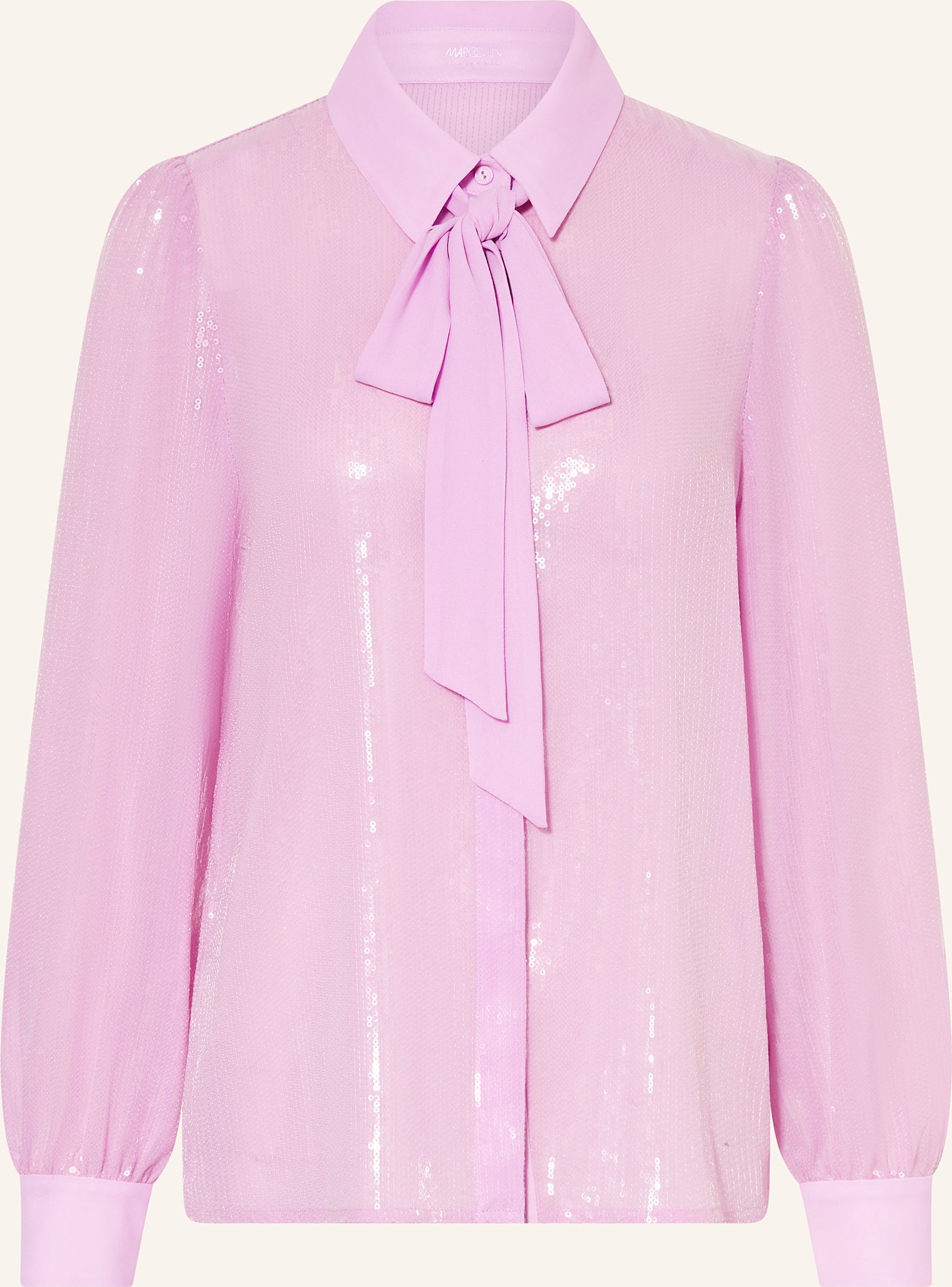 Thumbnail - Marc Cain Hemdbluse Mit Pailletten Und Abnehmbarer Schluppe rosa