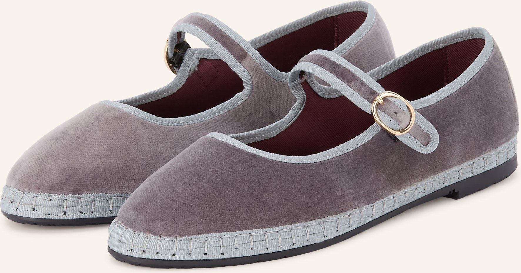 Flabelus Mary-Jane-Ballerinas Sampson grau