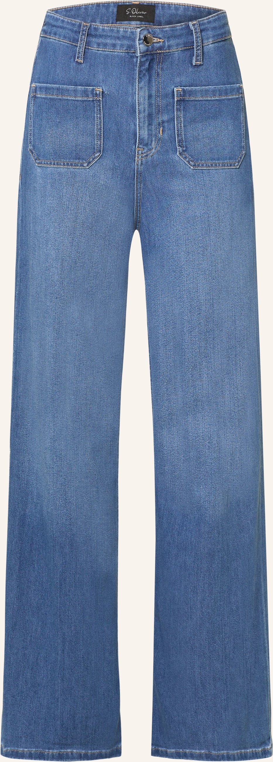 S.Oliver Black Label Bootcut-Hose In Jeansoptik blau