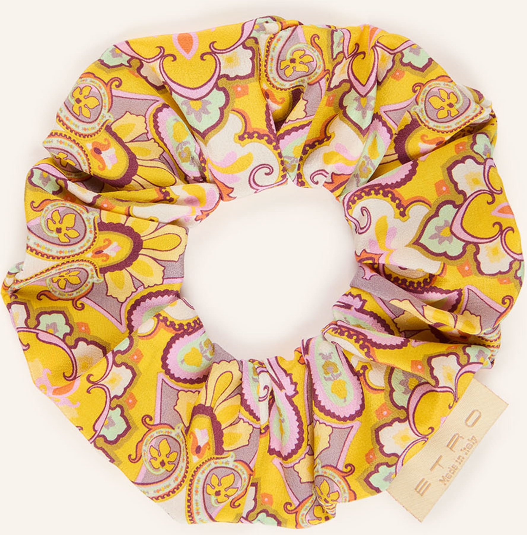 Etro Haargummi Aus Seide gelb