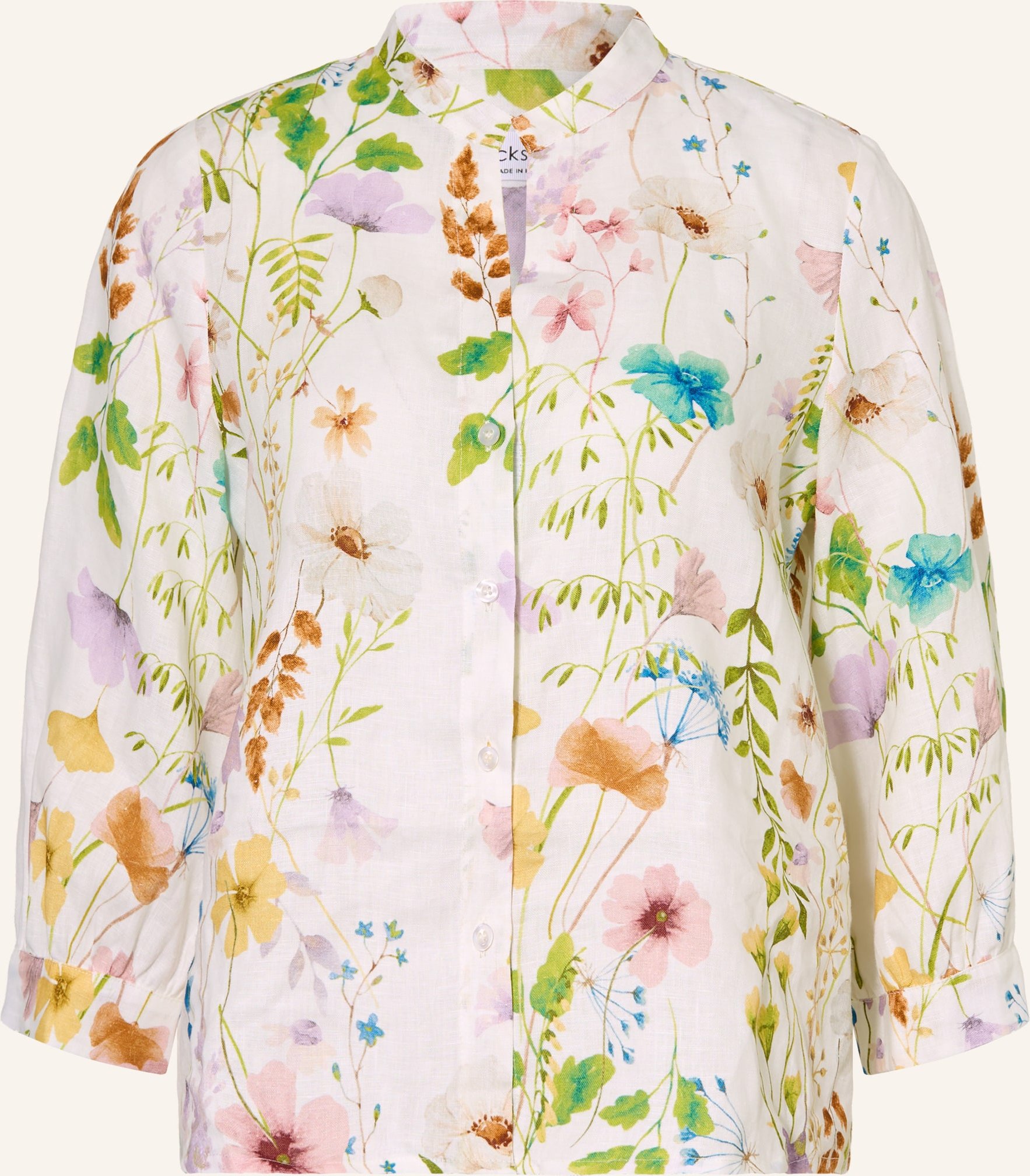 Backstage Leinenbluse Mia Mit 3/4-Arm weiss