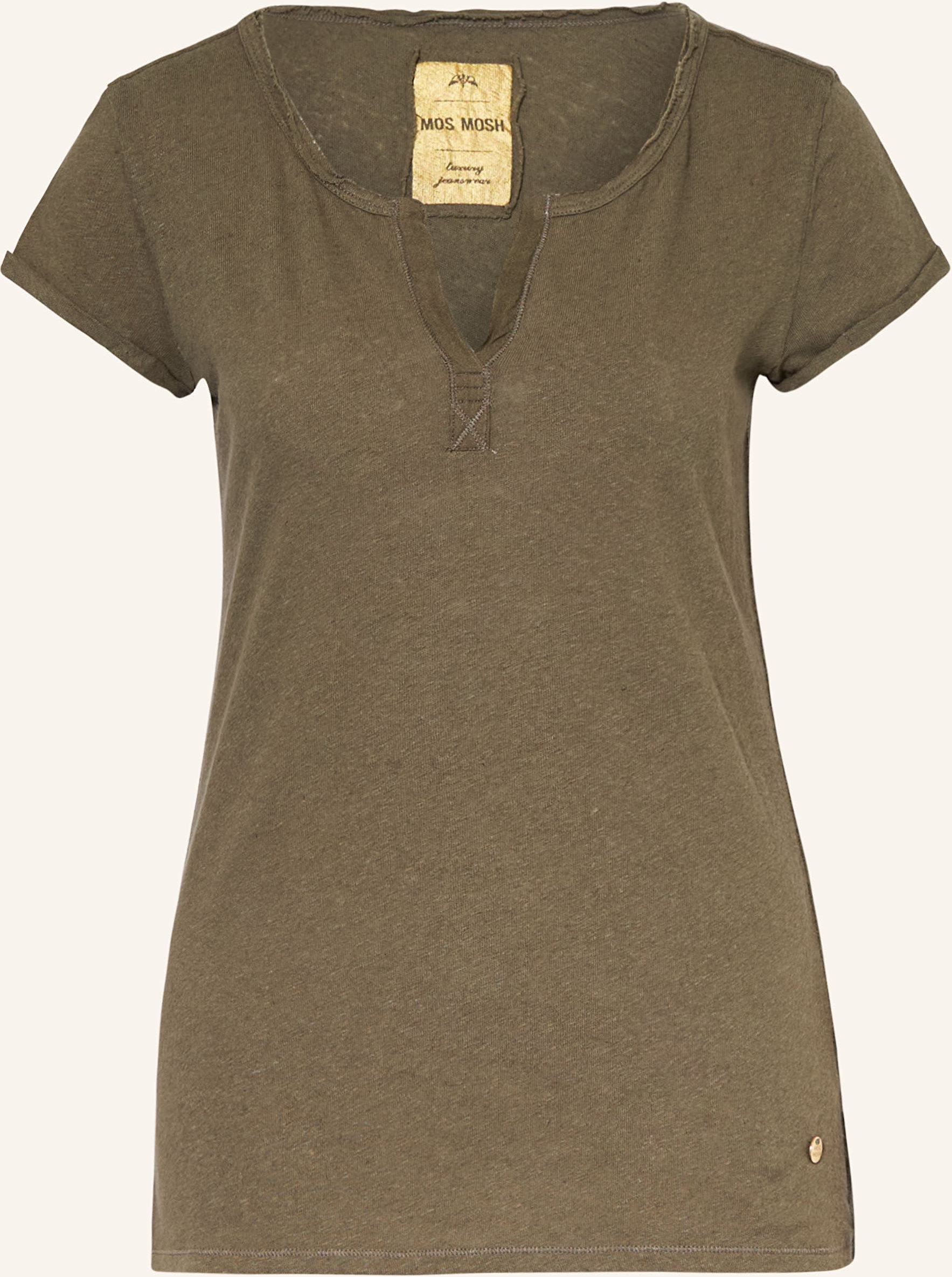 Mos Mosh T-Shirt Troy Mit Leinen gruen
