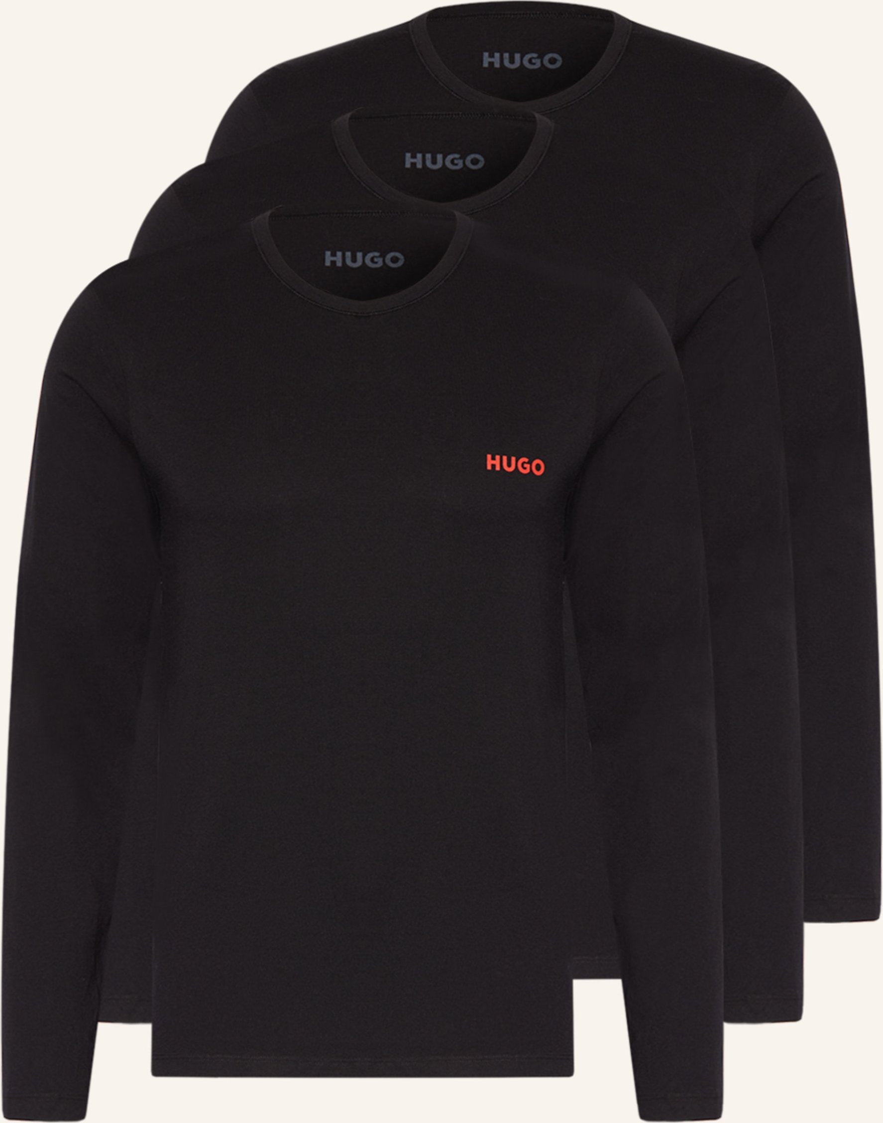 Thumbnail - Hugo 3er-Pack Longsleeves schwarz