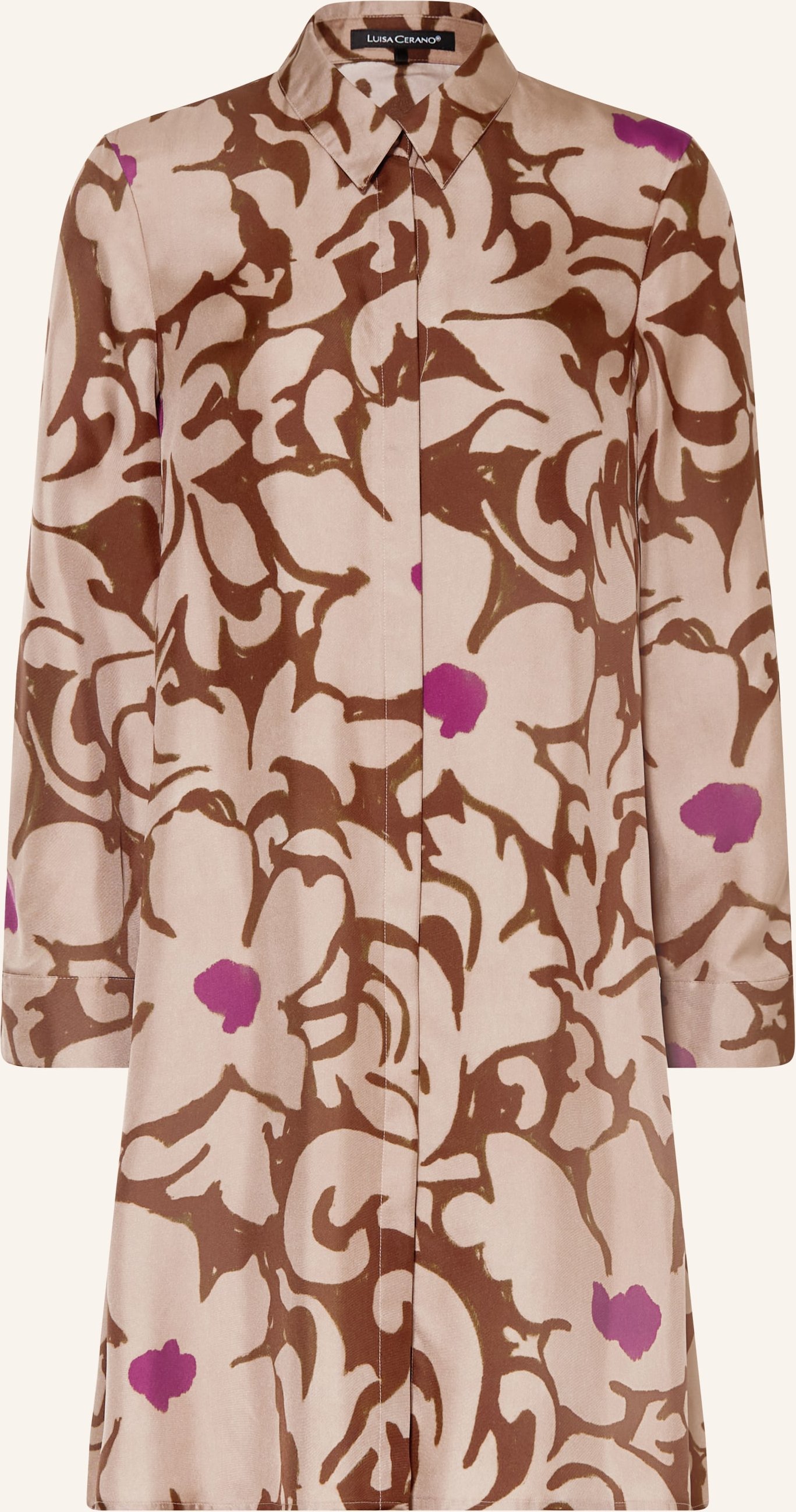 Luisa Cerano Hemdblusenkleid Aus Seide braun
