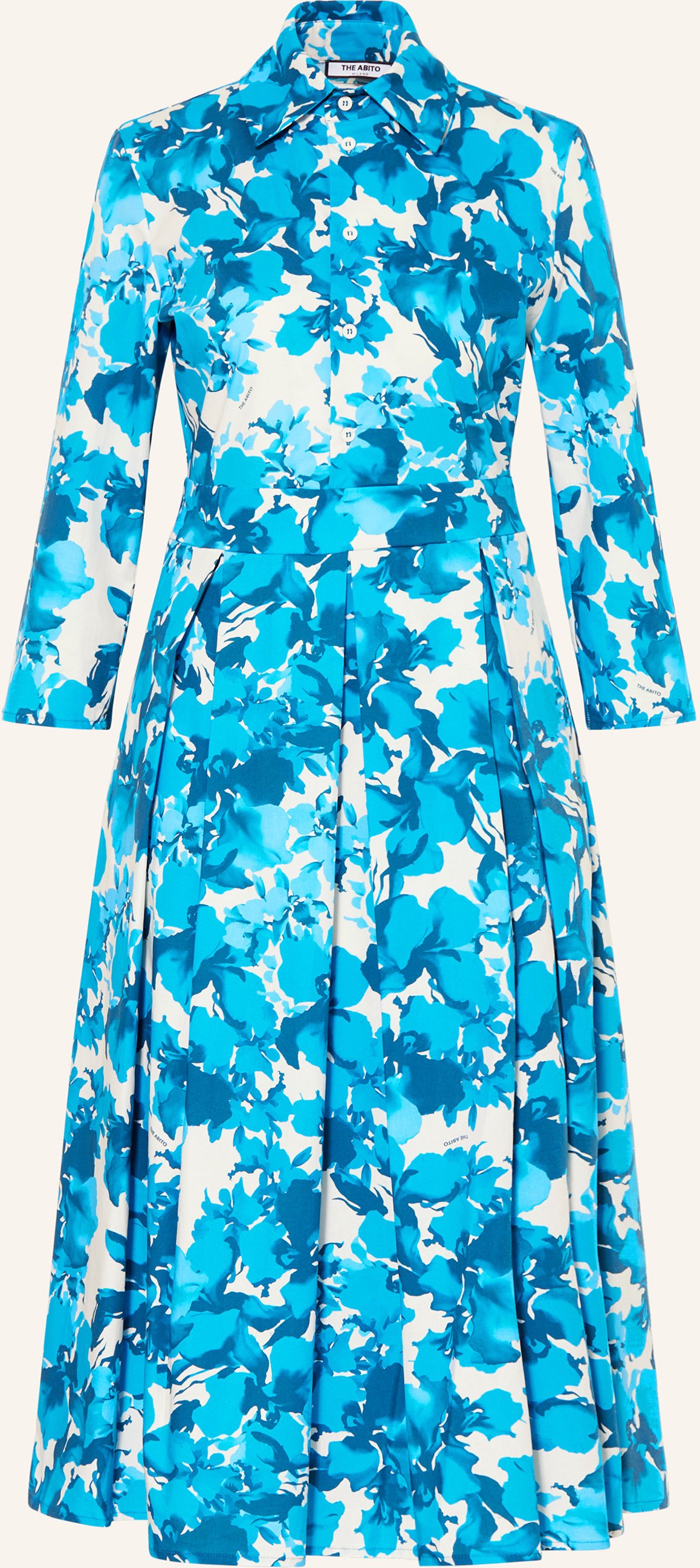 The Abito Hemdblusenkleid Mit 3/4-Arm blau