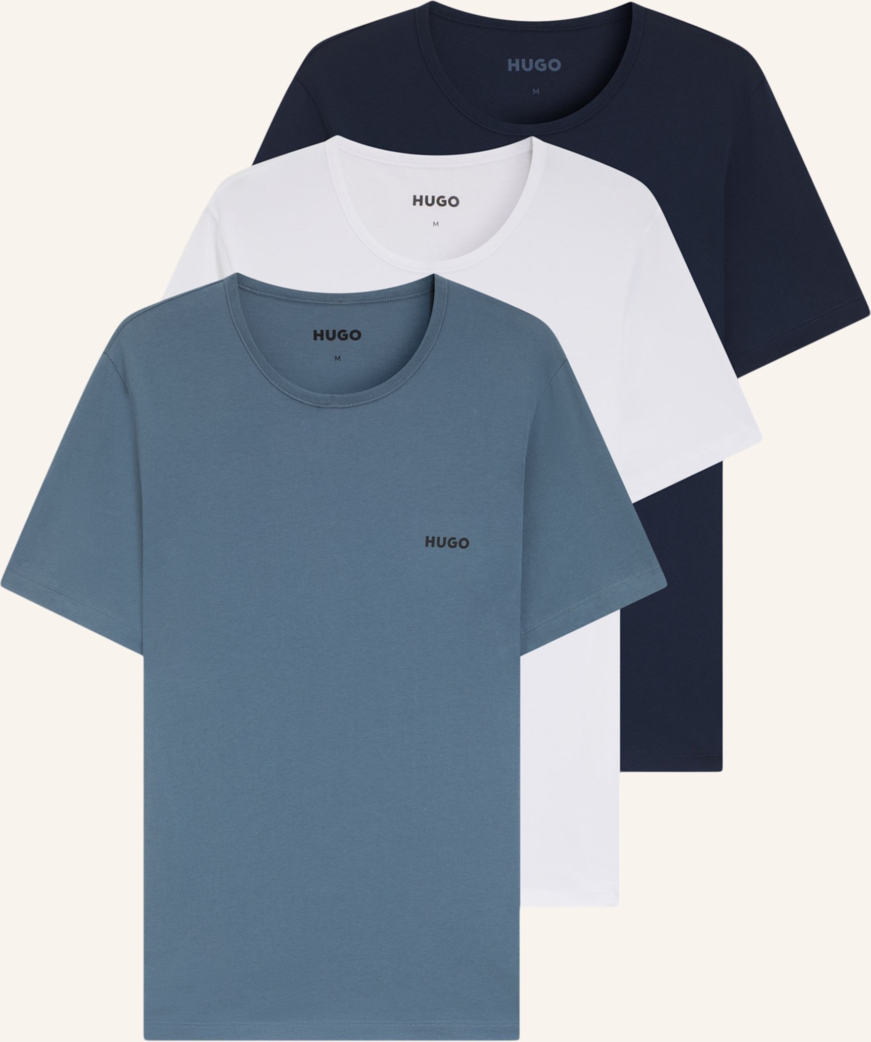 Hugo Unterwäsche Top T-Shirt Rn Triplet P Regular Fit grau