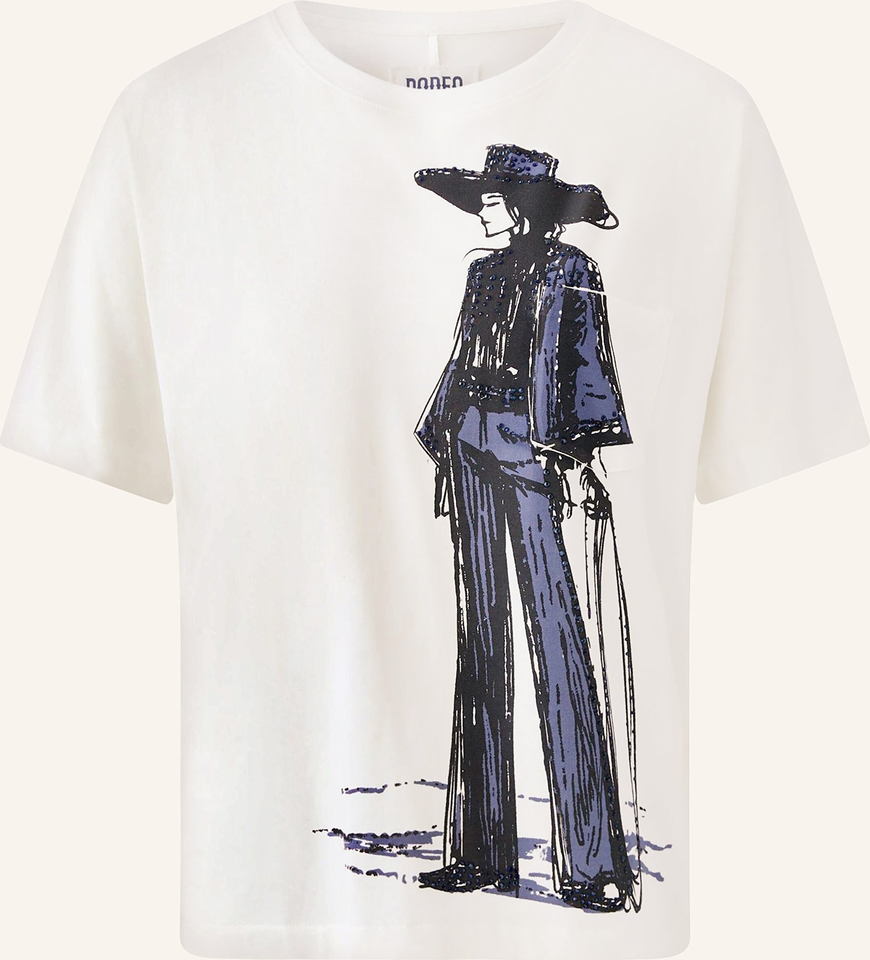 Oui T-Shirt Mit Schmucksteinen weiss