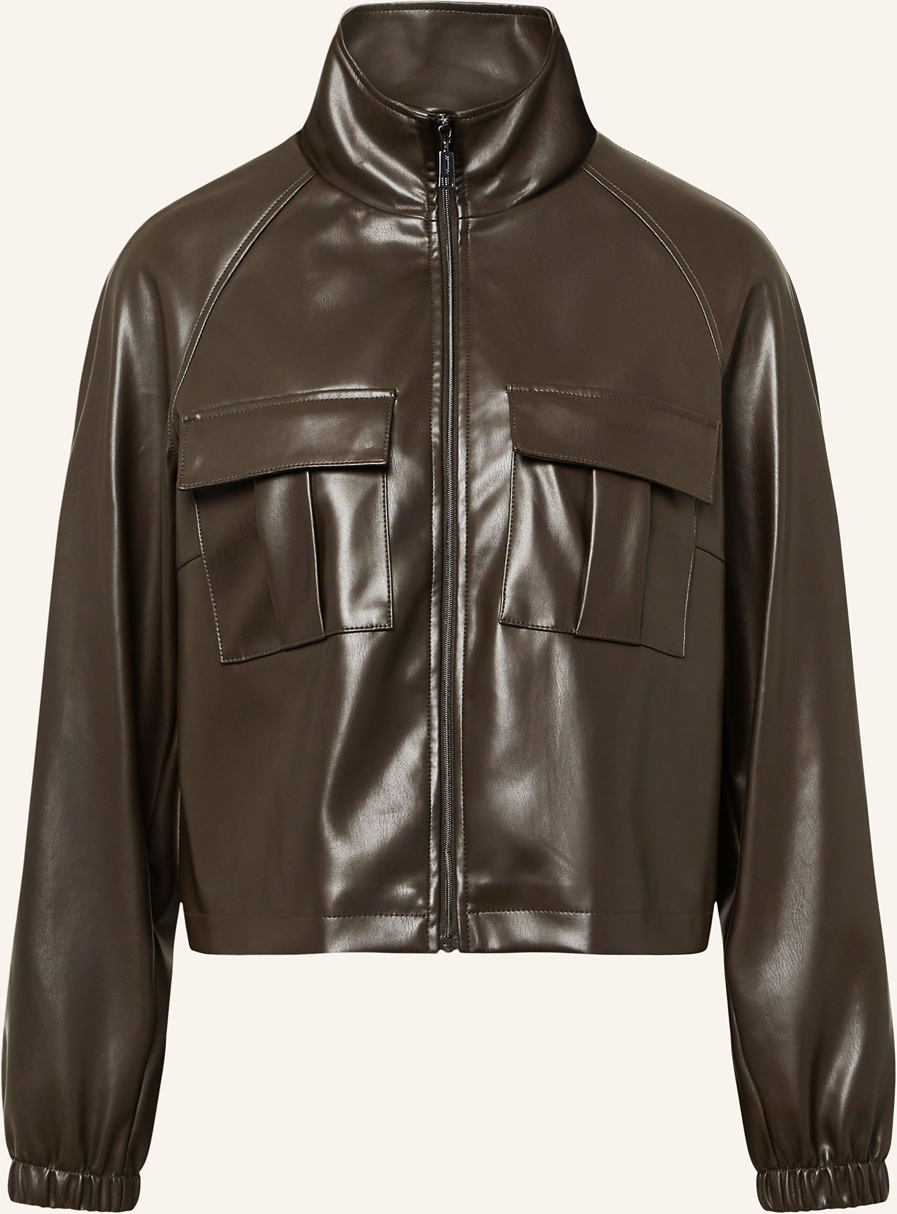 Thumbnail - Comma Jacke In Lederoptik braun