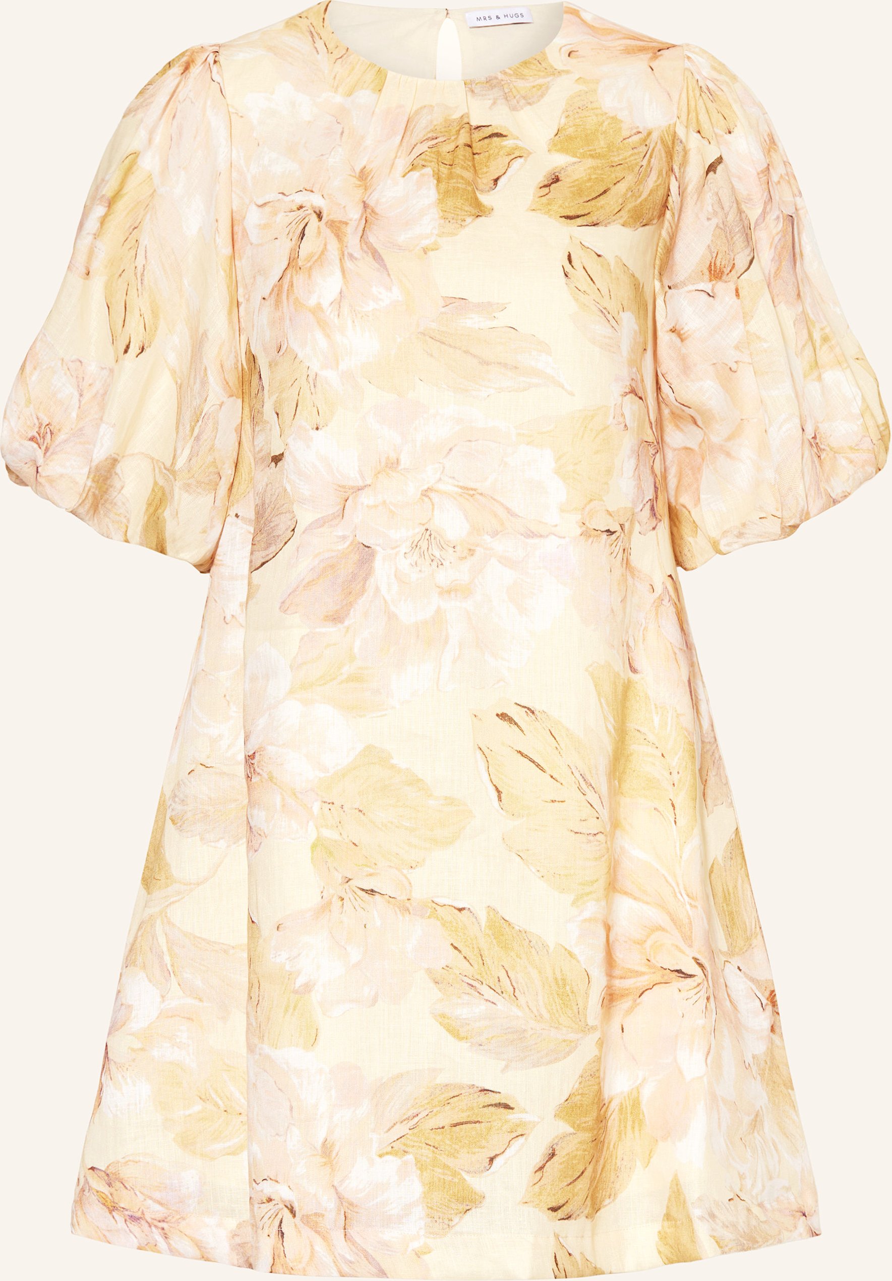 Mrs & Hugs Leinenkleid gelb