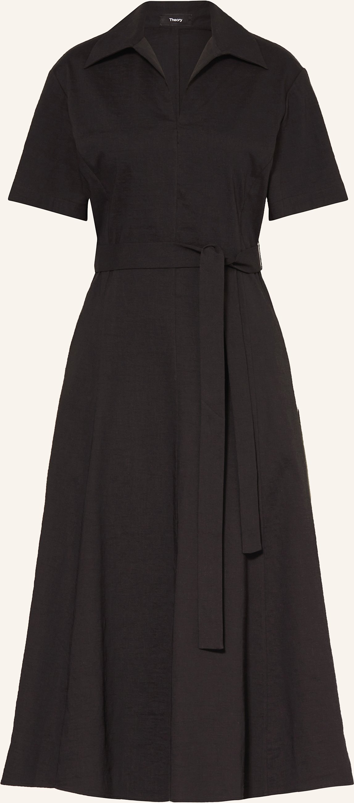 Theory Kleid Mit Leinen schwarz