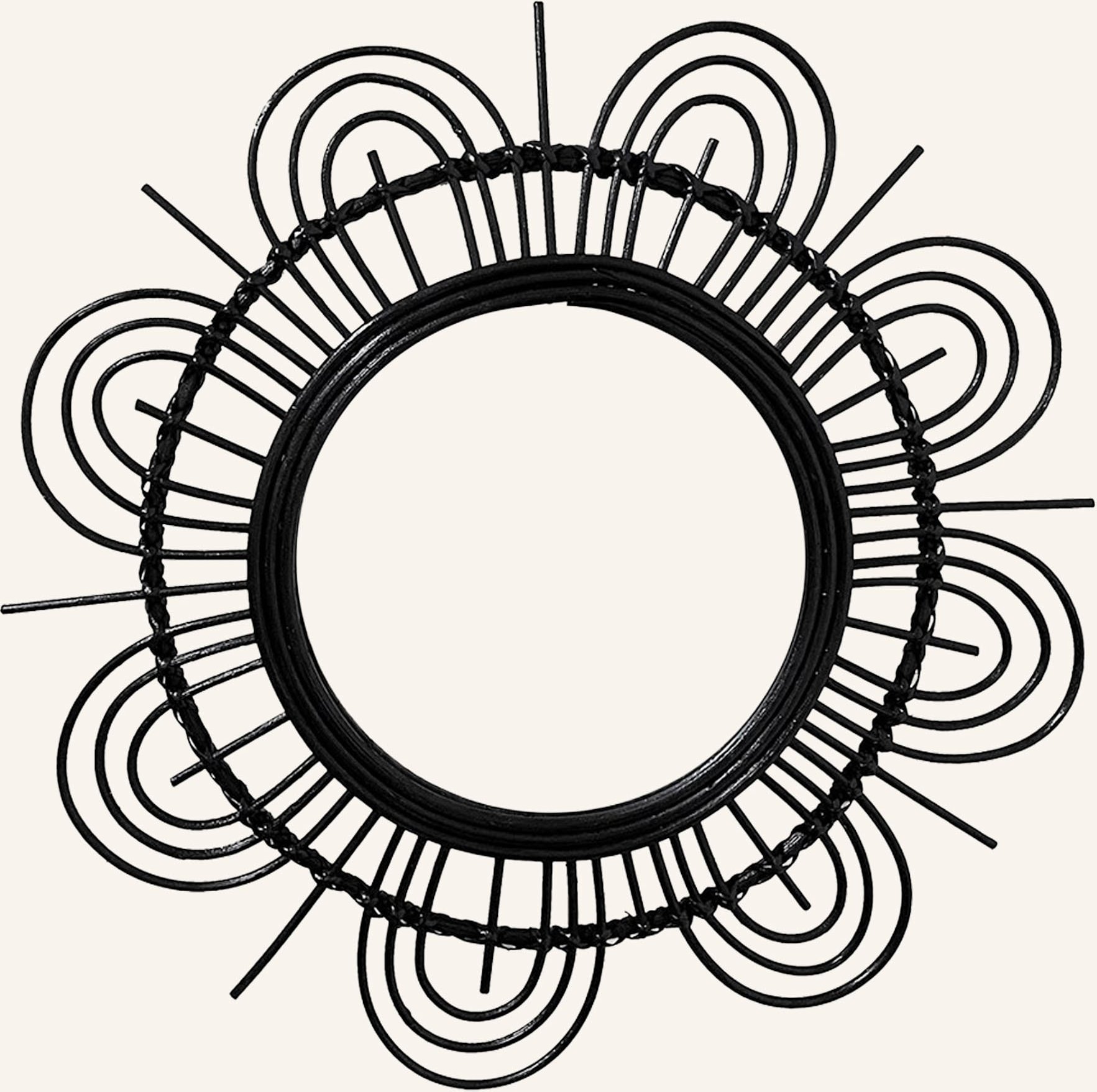 Kayoom Rattan Spiegel Aina 325 schwarz