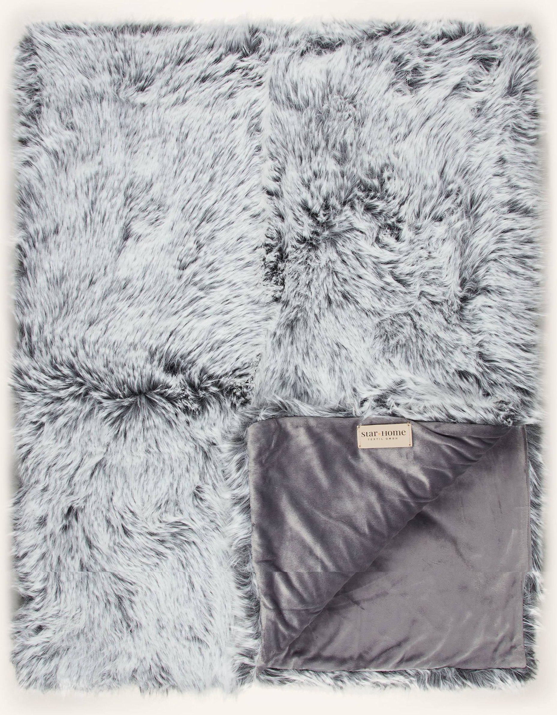 Star Home Kunstfell-Plaid grau