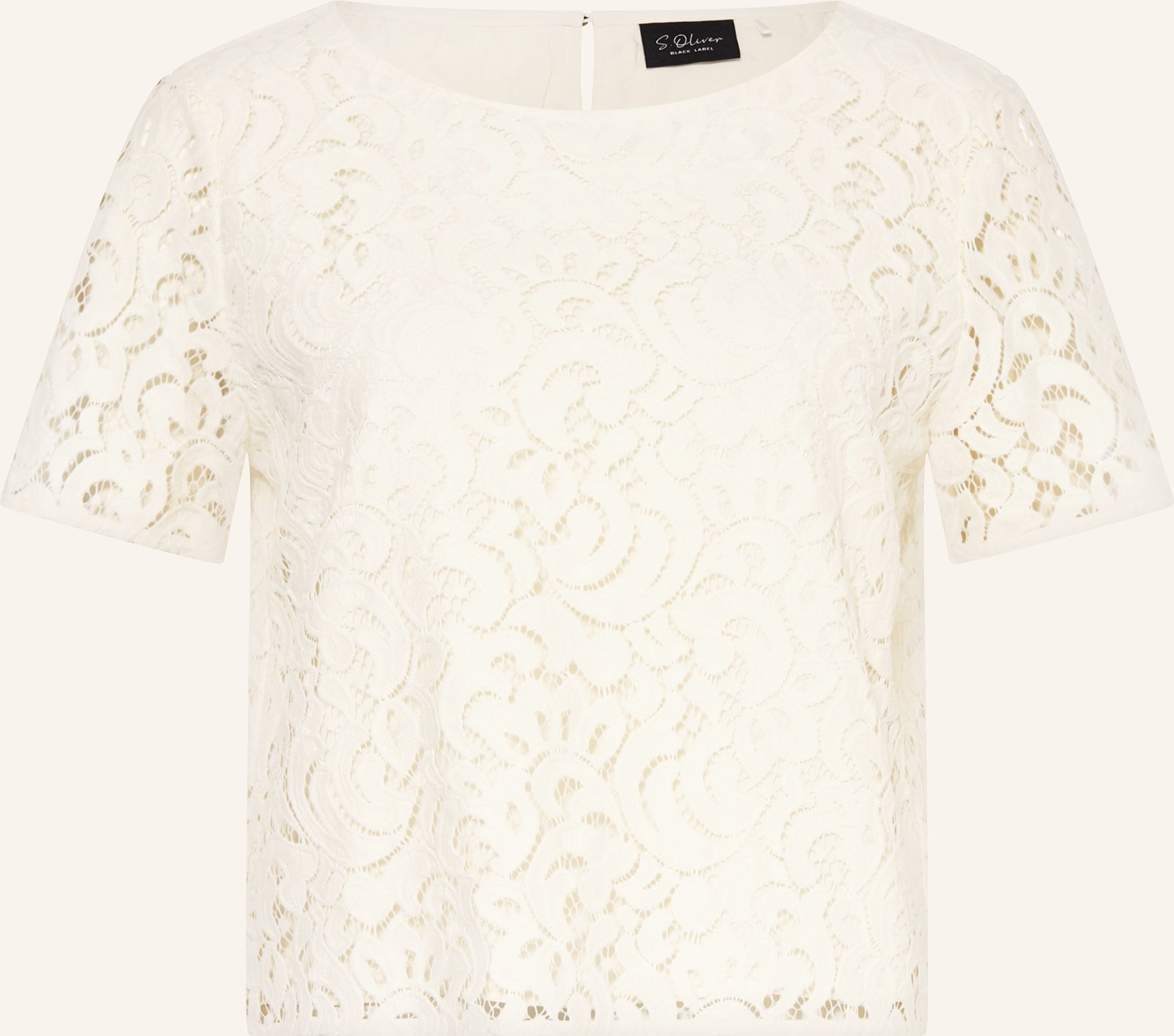 S.Oliver Black Label Blusenshirt Aus Spitze weiss