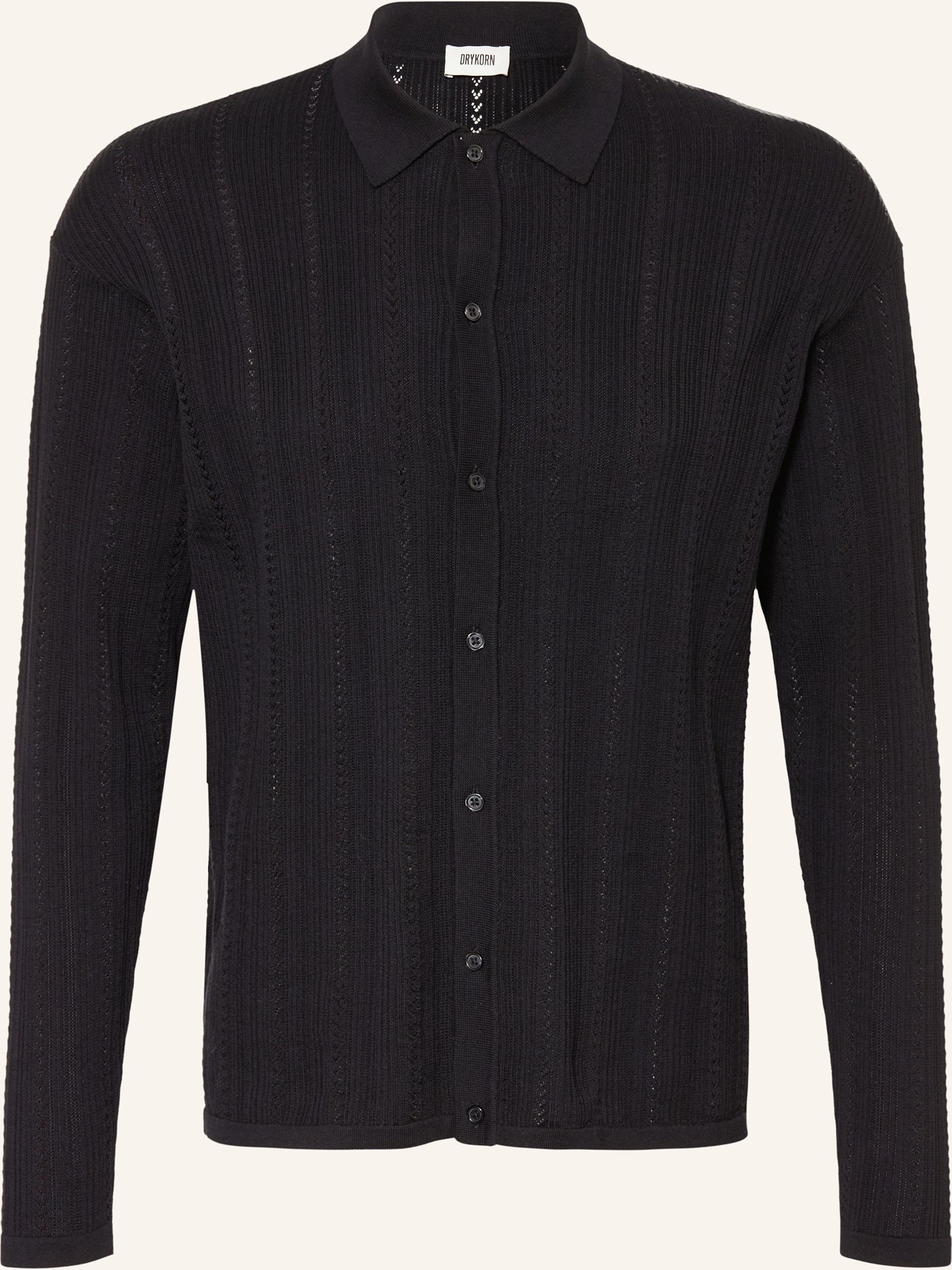 Drykorn Strickhemd Emilias Regular Fit schwarz