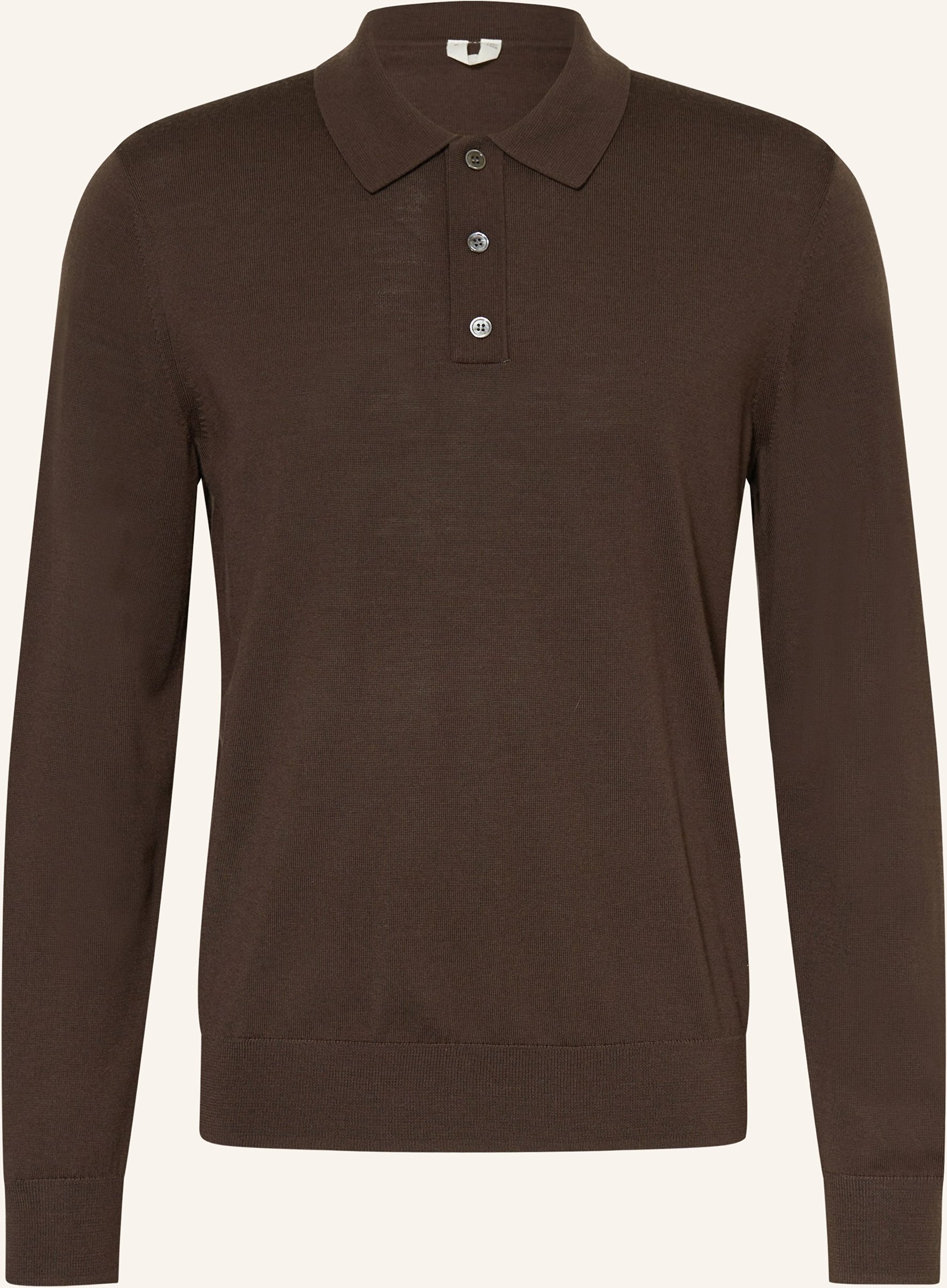 Arket Strick-Poloshirt Aus Merinowolle braun