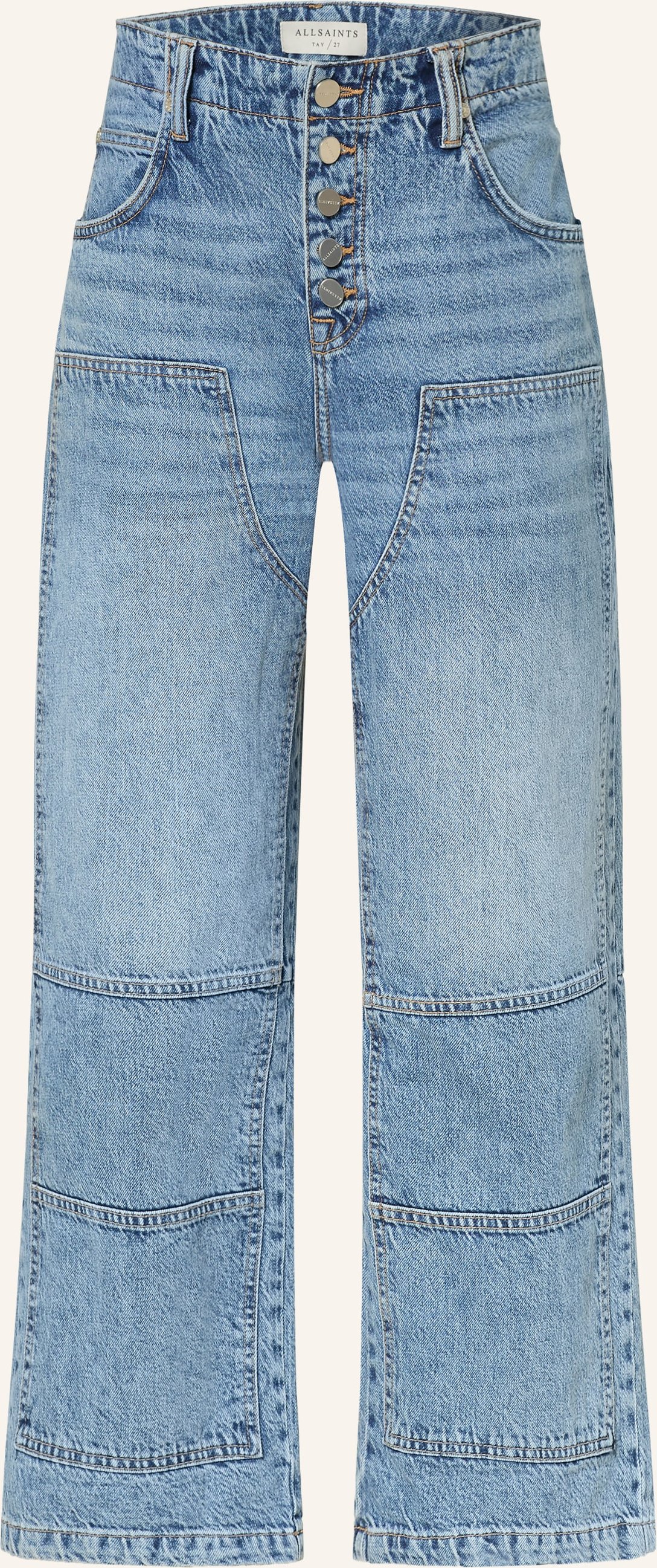 Allsaints Cropped Jeans Tay blau